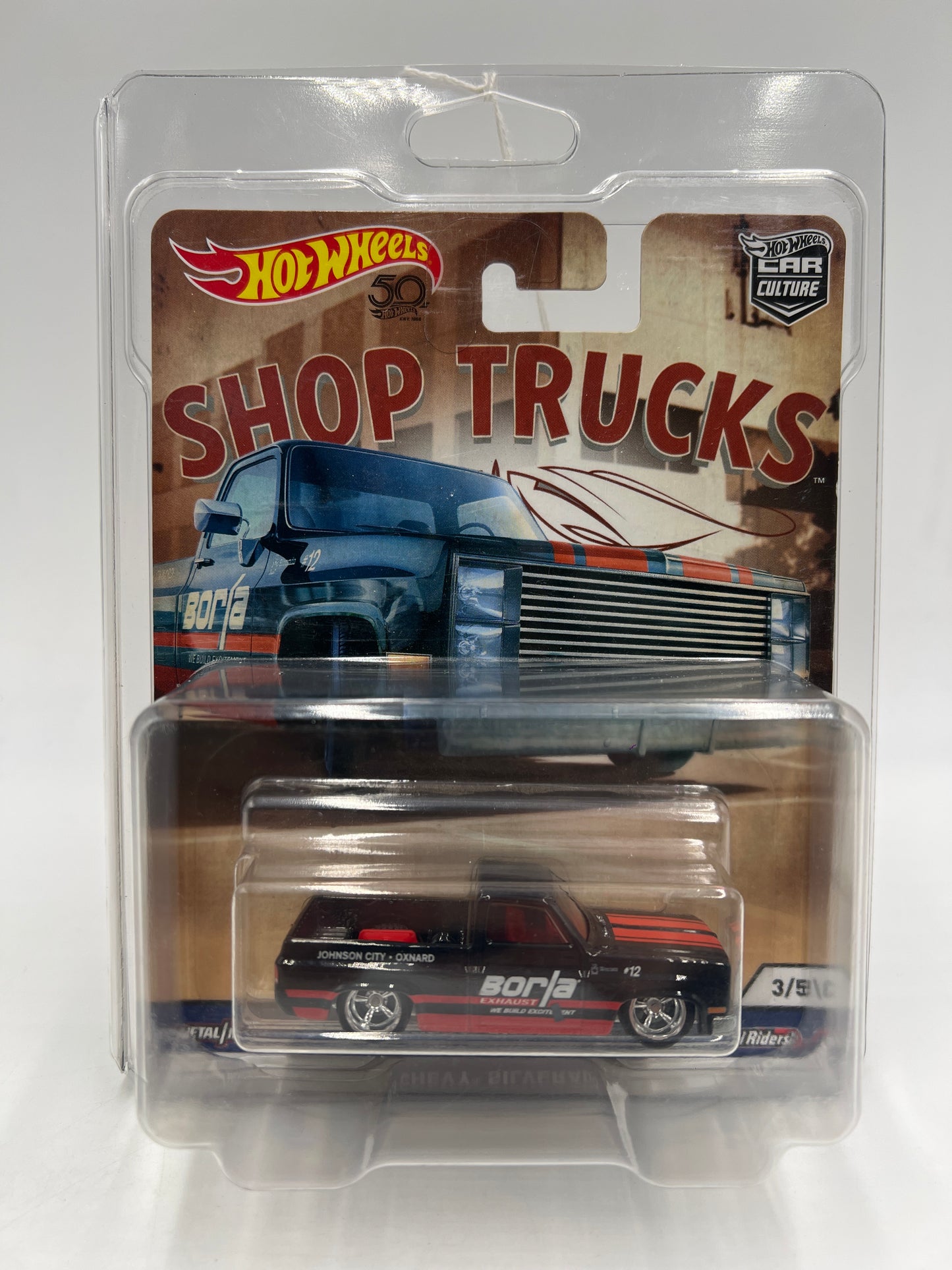 2018 Hot Wheels Premium Car Culture Shop Trucks #3 83 Chevy Silverado Borla W/Protector