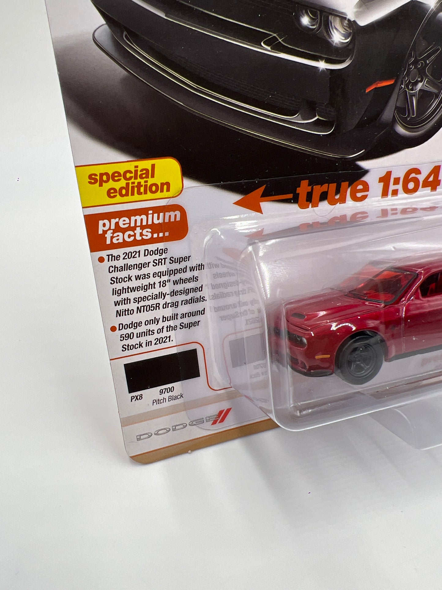 Auto World Modern Muscle Release 5 Version A CHASE 2021 Dodge Challenger SRT Super Stock Red Ultra Red