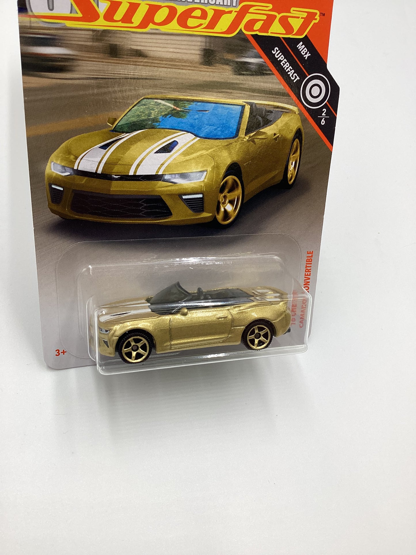 2019 Matchbox 50th Anniversary Superfast Gold 16 Chevy Camaro Convertible Gold 163G