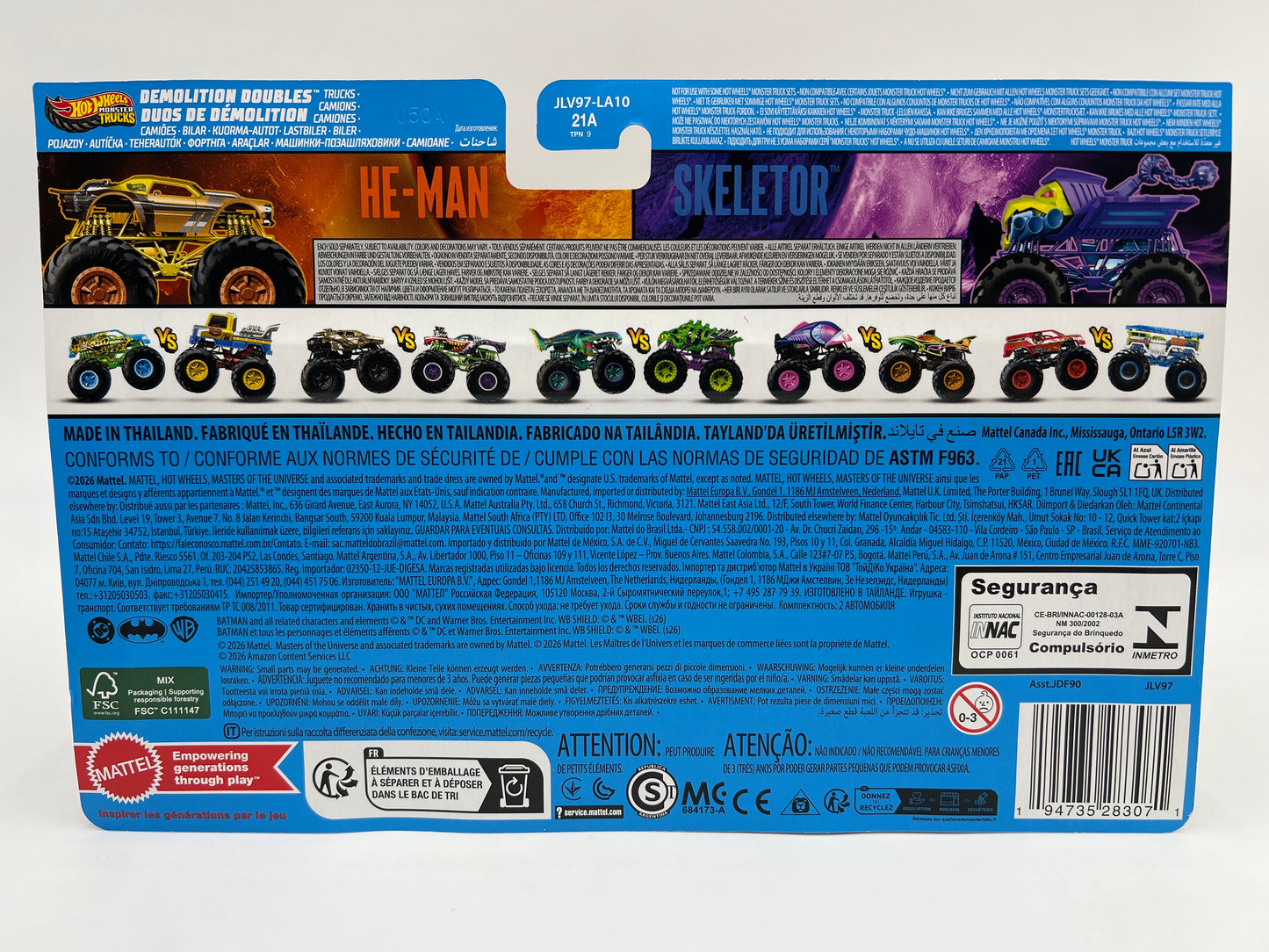 Hot Wheels Monster Trucks 2 Pack Masters Of The Universe He-Man & Skeletor 136A