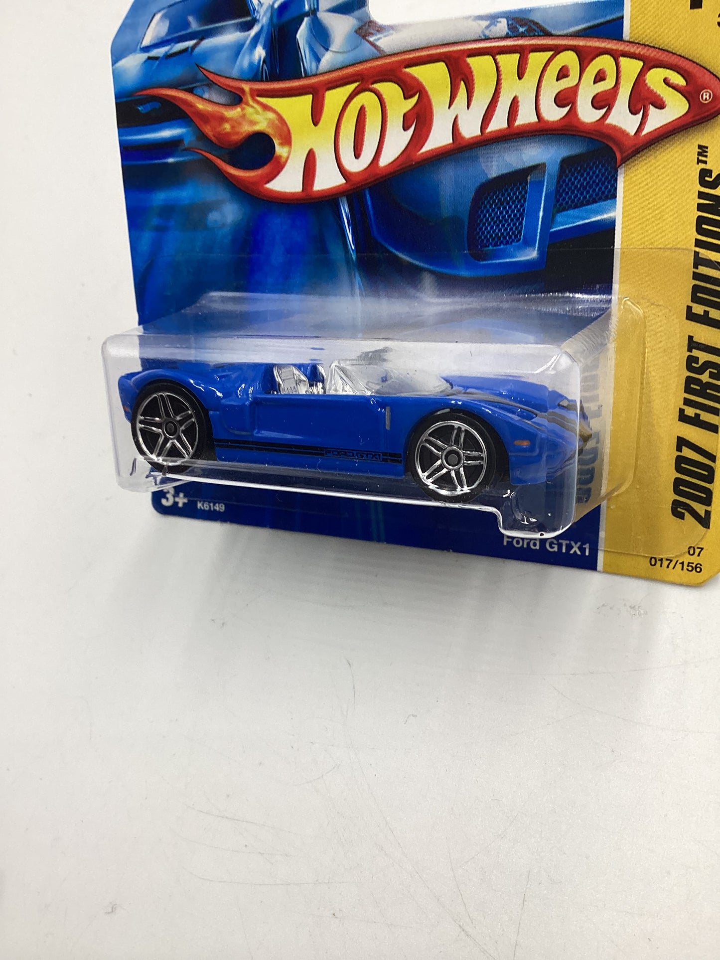 2007 Hot Wheels New Models #17 Ford GTX1 Blue PR5 Wheels Short Card 25D