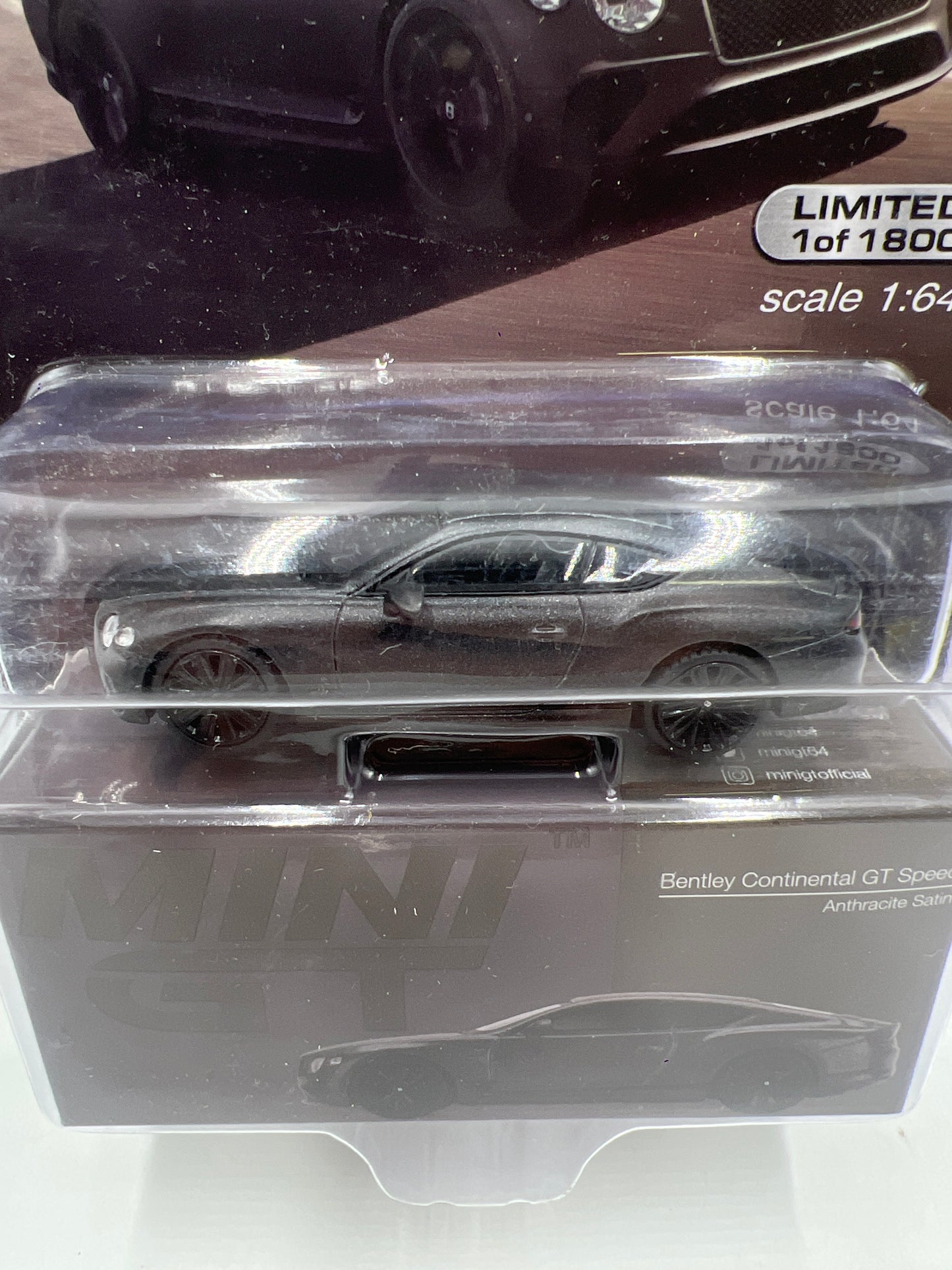 Tarmac Works Mijo Exclusives 1/1800 Bentley Continental GT Speed Satin Black