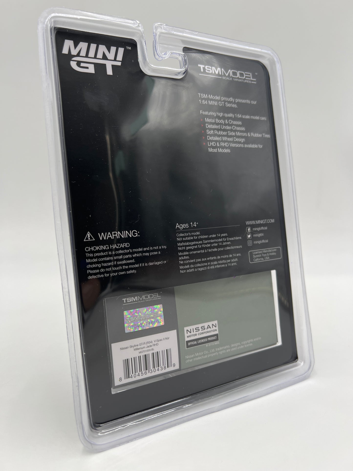 Mini GT #1003 Nissan Skyline GT-R R34 V-Spec II Nur Millenium Jade