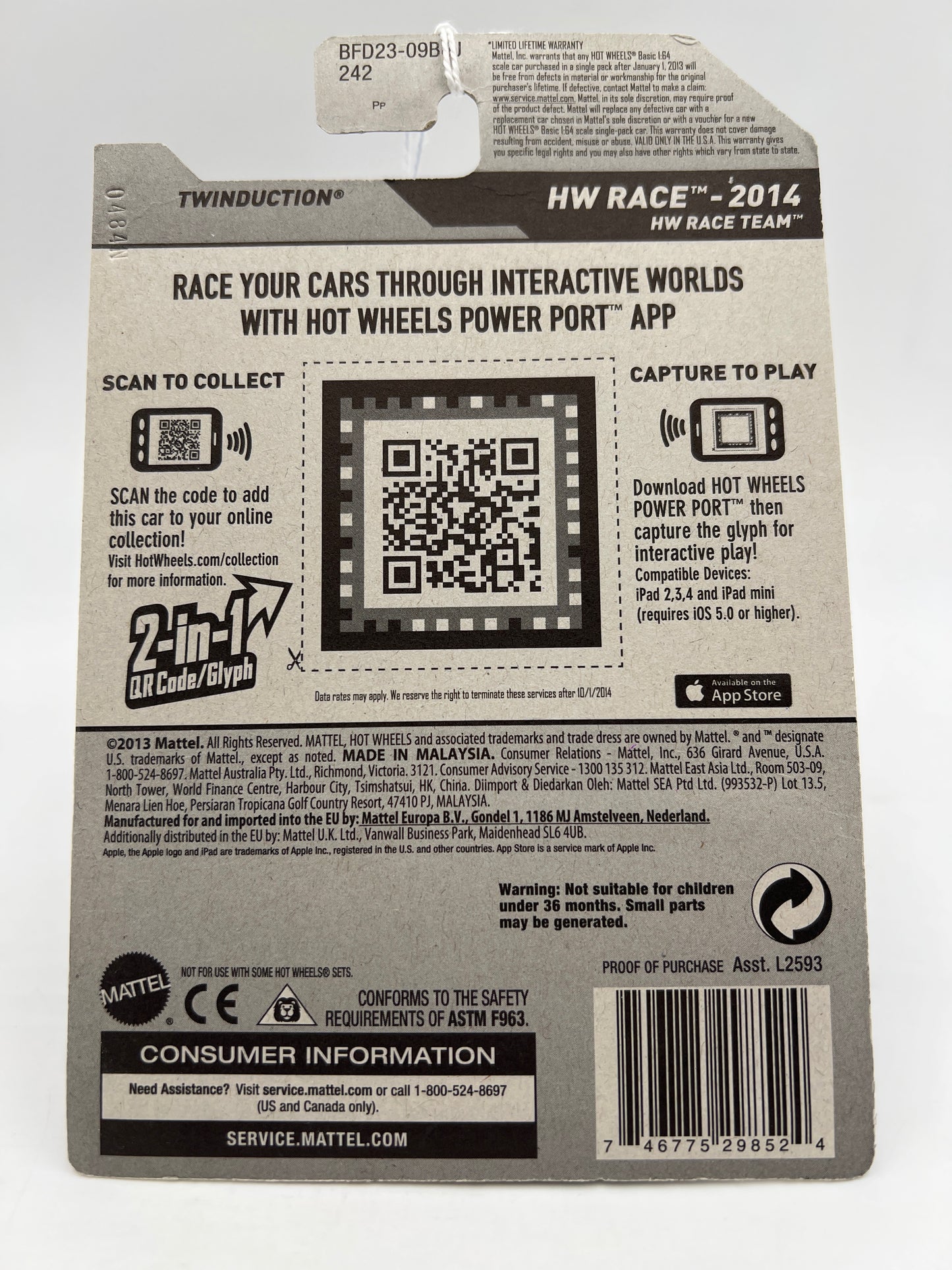 2014 Hot Wheels Treasure Hunt #148 Twinduction Blue 276F