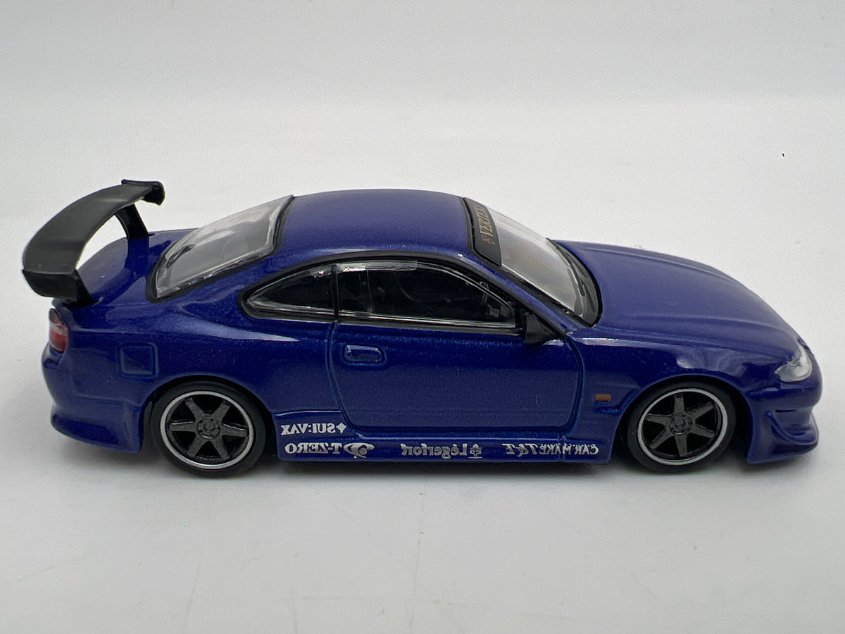 Tarmac Works x Global 64 VERTEX Nissan Silvia S15 Blue Box Not Perfect