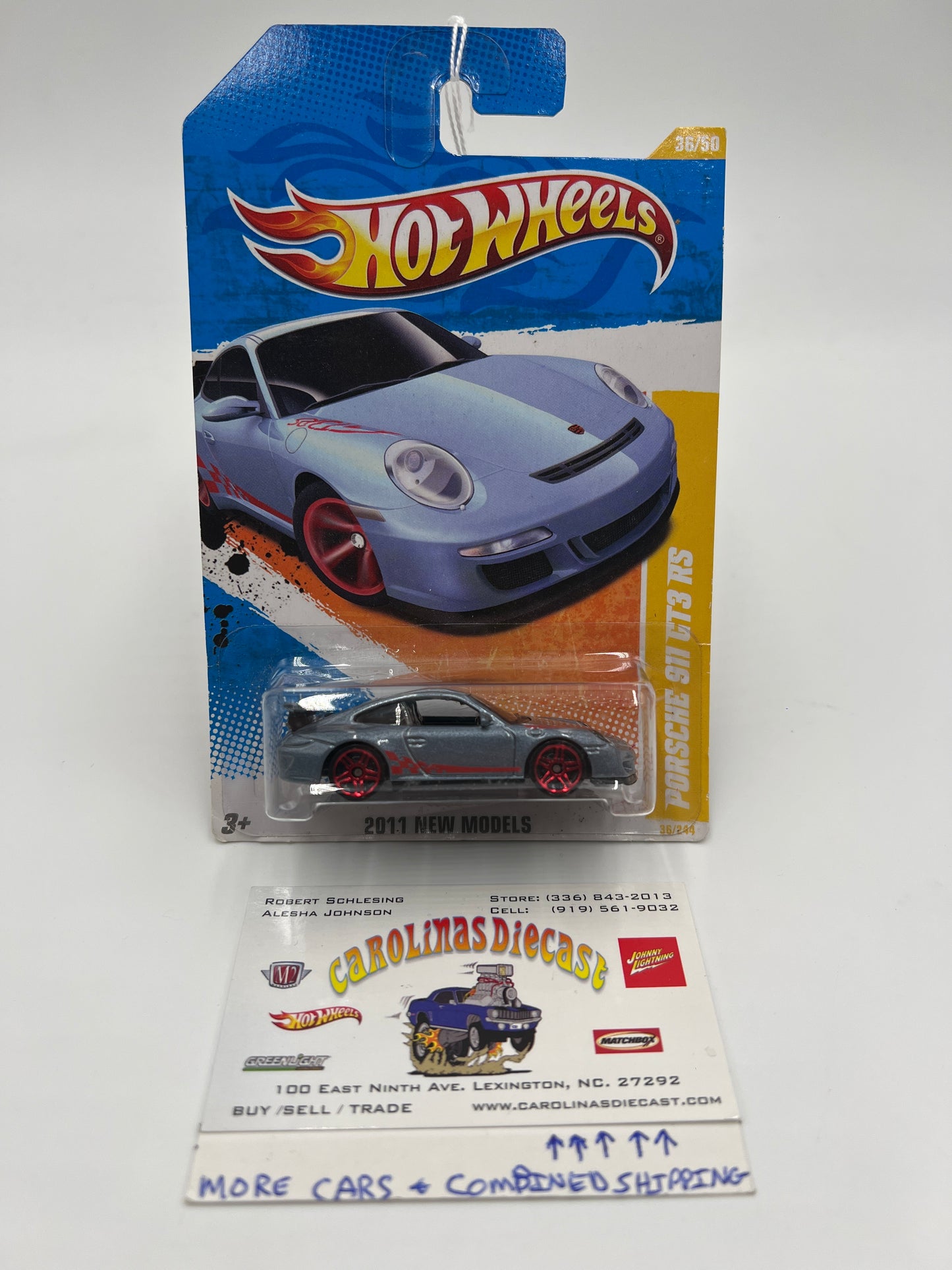 2011 Hot Wheels New Models #36 Porsche 911 GT3 RS Steel Blue Card Not Perfect SR