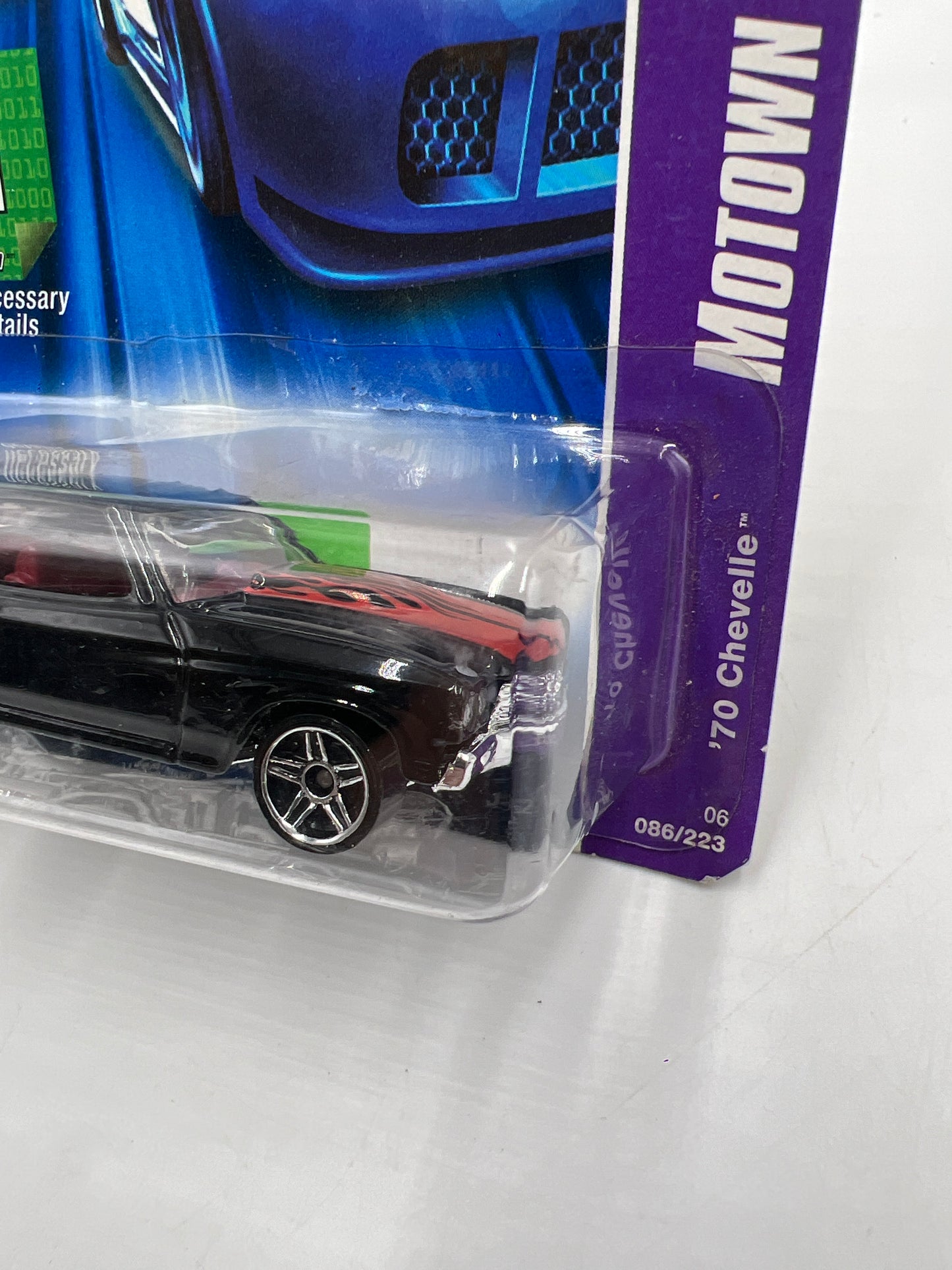 2007 Hot Wheels Motown Metal #086 70 Chevelle Black 1E