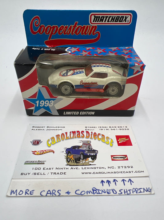 Matchbox White Rose Collectibles 1993 Cooperstown Chevrolet Corvette White (Box Opened)