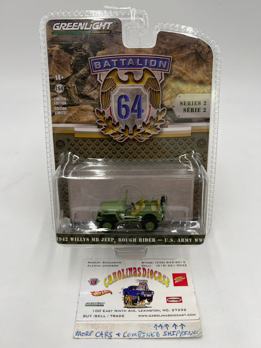 Greenlight Battalion 64 1942 Willys MB Jeep Rough Rider U.S Army WWII