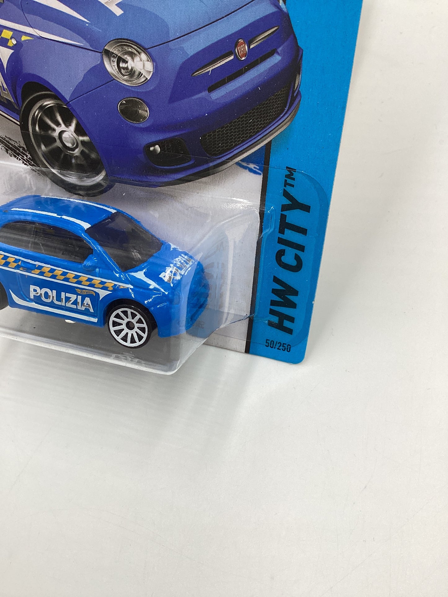 2015 Hot wheels HW City #50 Blue Fiat 500 64A