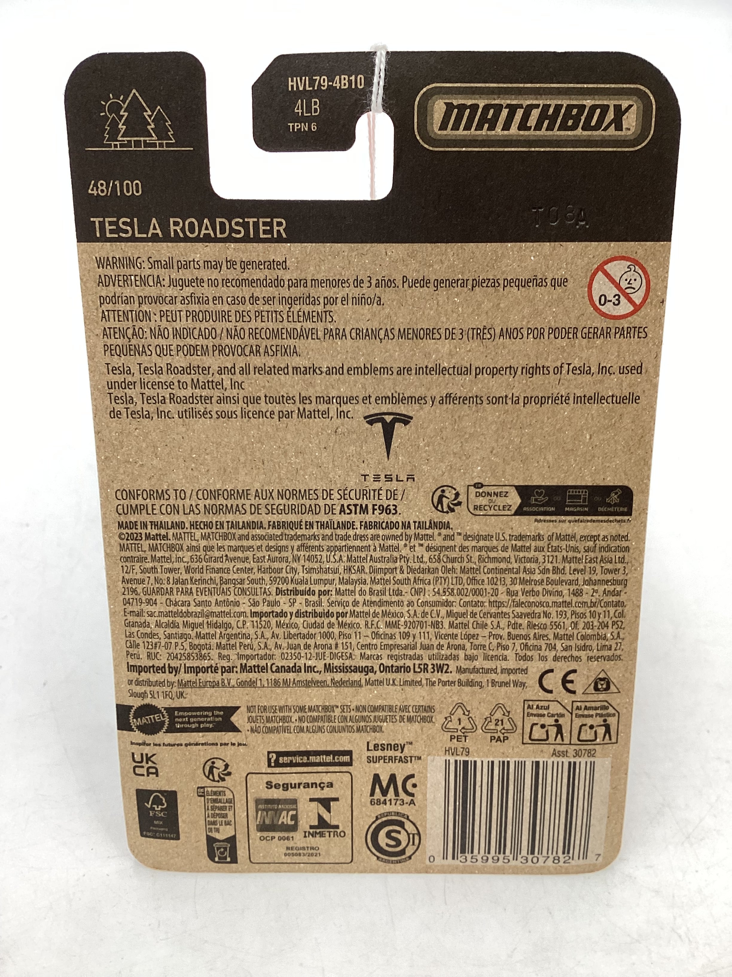 2024 Matchbox G Case #48 Tesla Roadster Matte Black 211A