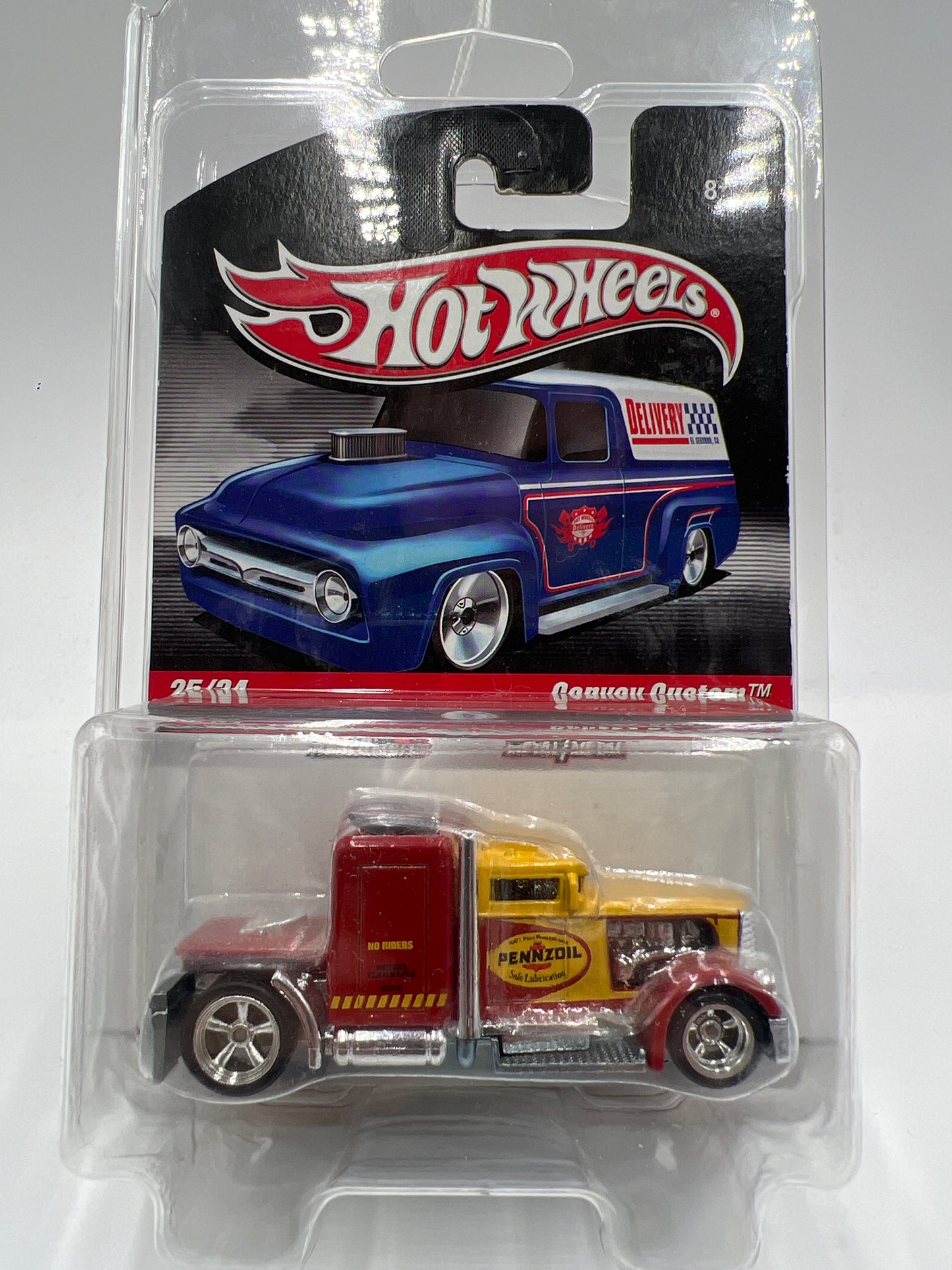 Hot Wheels Slick Rides Premium #25 Convoy Custom Yellow/Red Pennzoil W/Protector