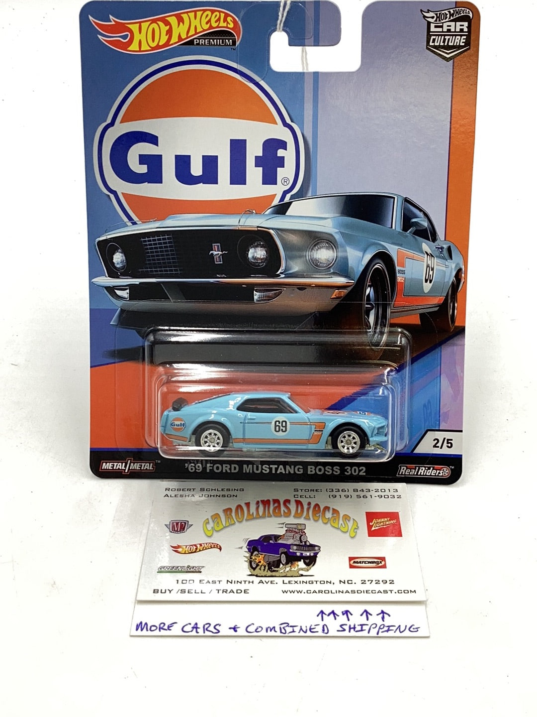 HOT WHEELS GULF 69 Ford Mustang Boss 302 2/5 245C