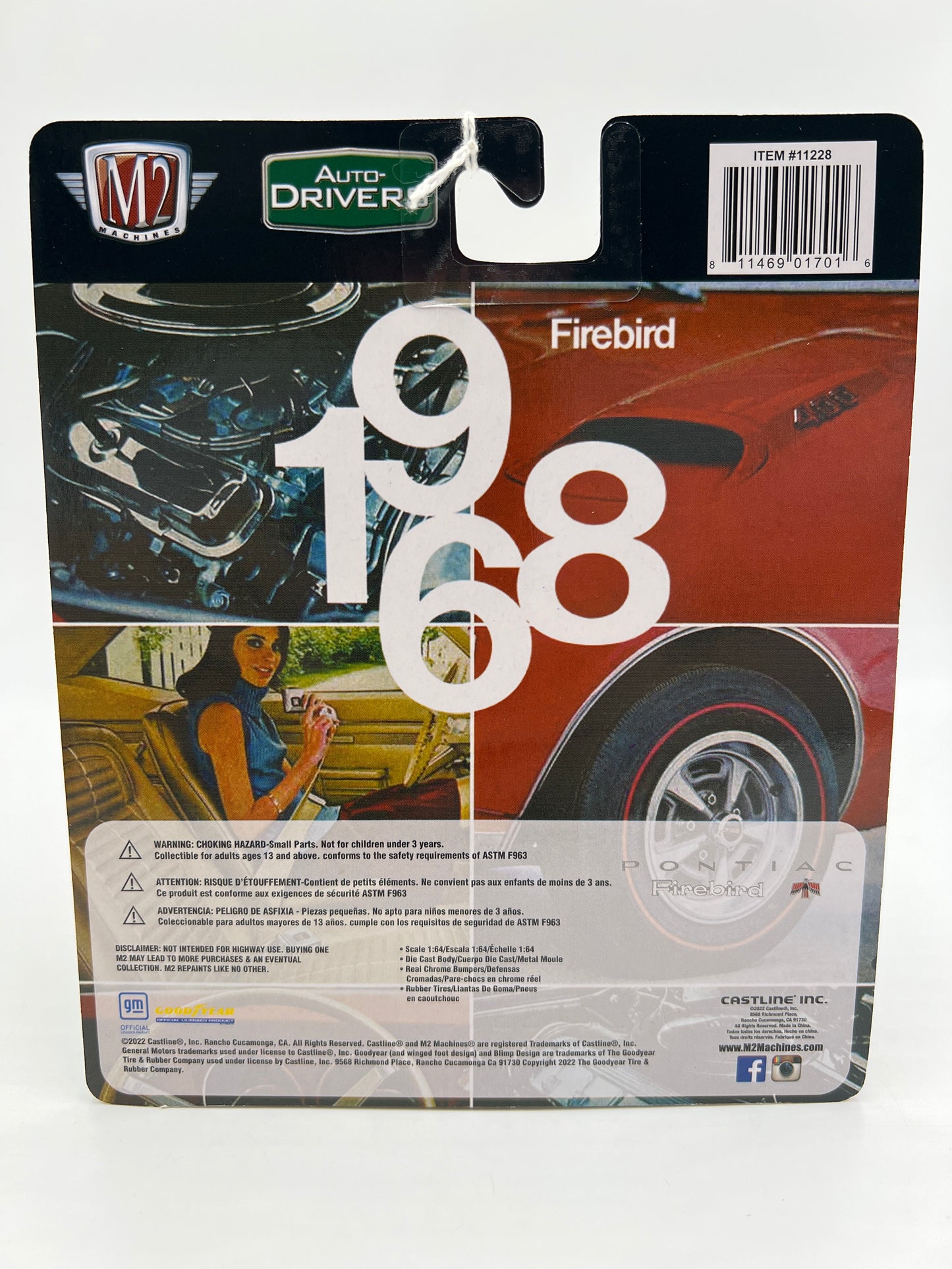 M2 Machines Auto-Drivers 1968 Pontiac Firebird 400 H.O. White R85 189C