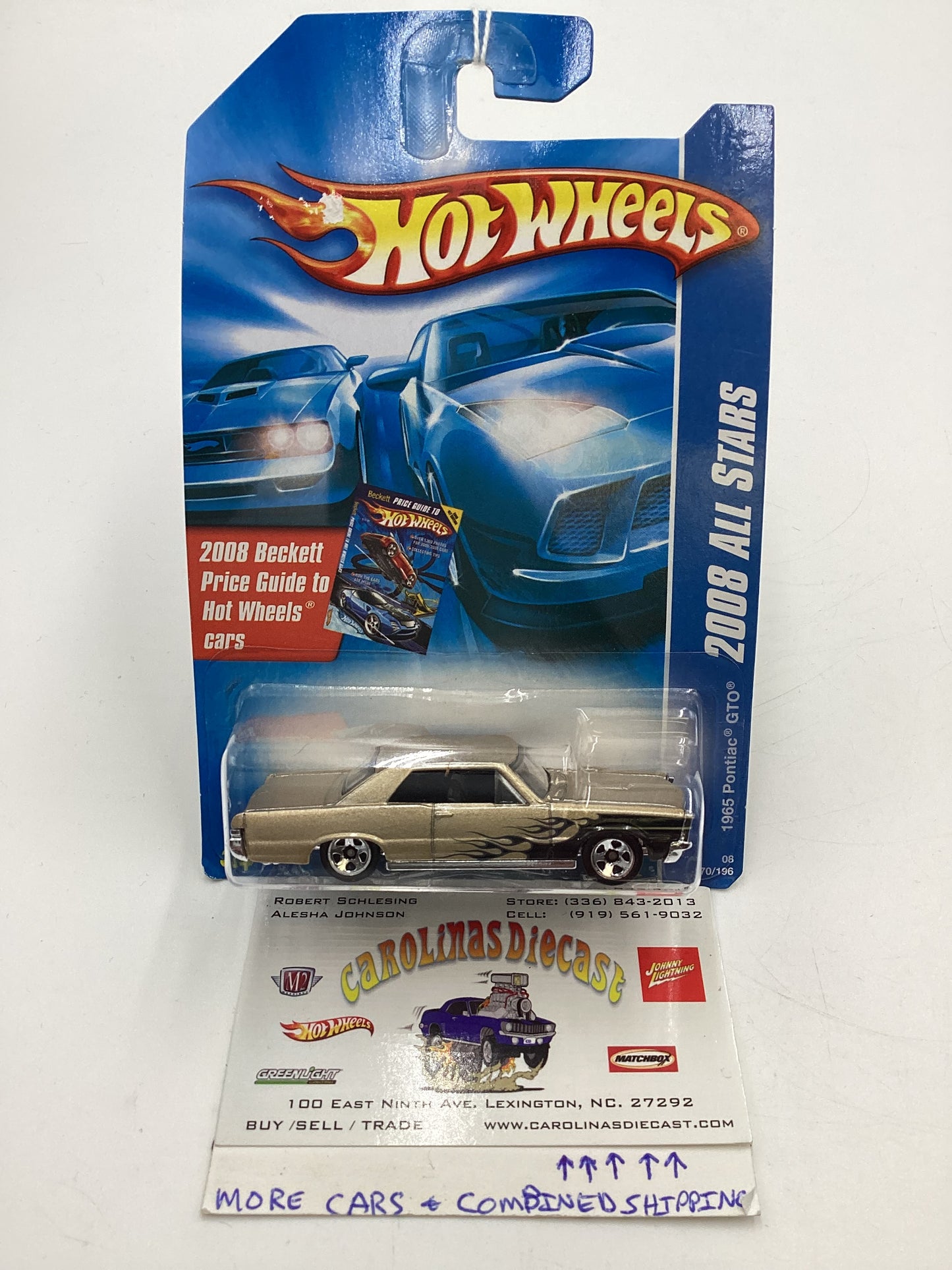 2008 Hot Wheels All Stars #70 1965 Pontiac GTO Gold Alt Art Card Kmart Exclusive 239B