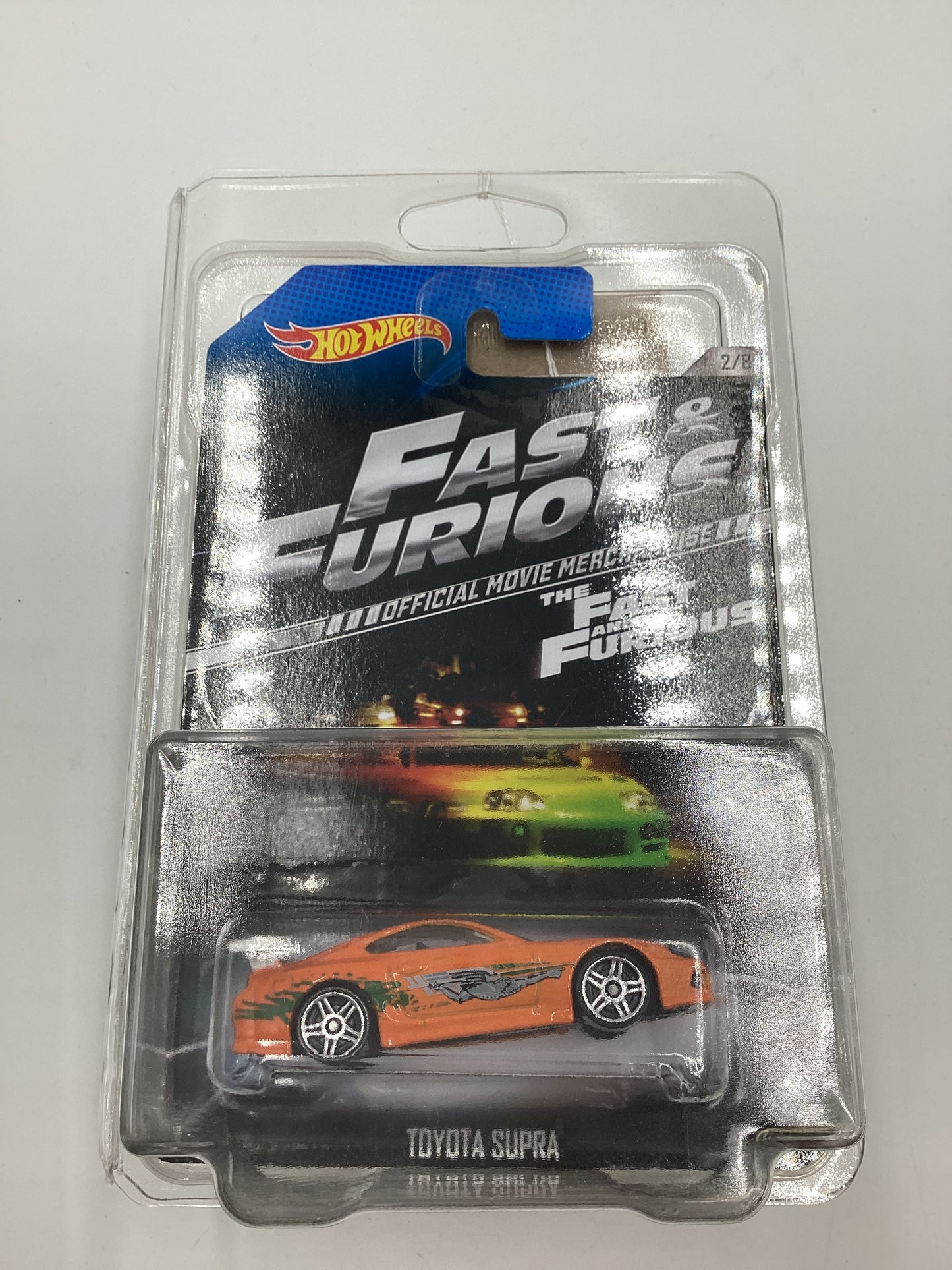 2013 Hot wheels Fast and Furious #2 Toyota Supra with Silver Wing W/ protector