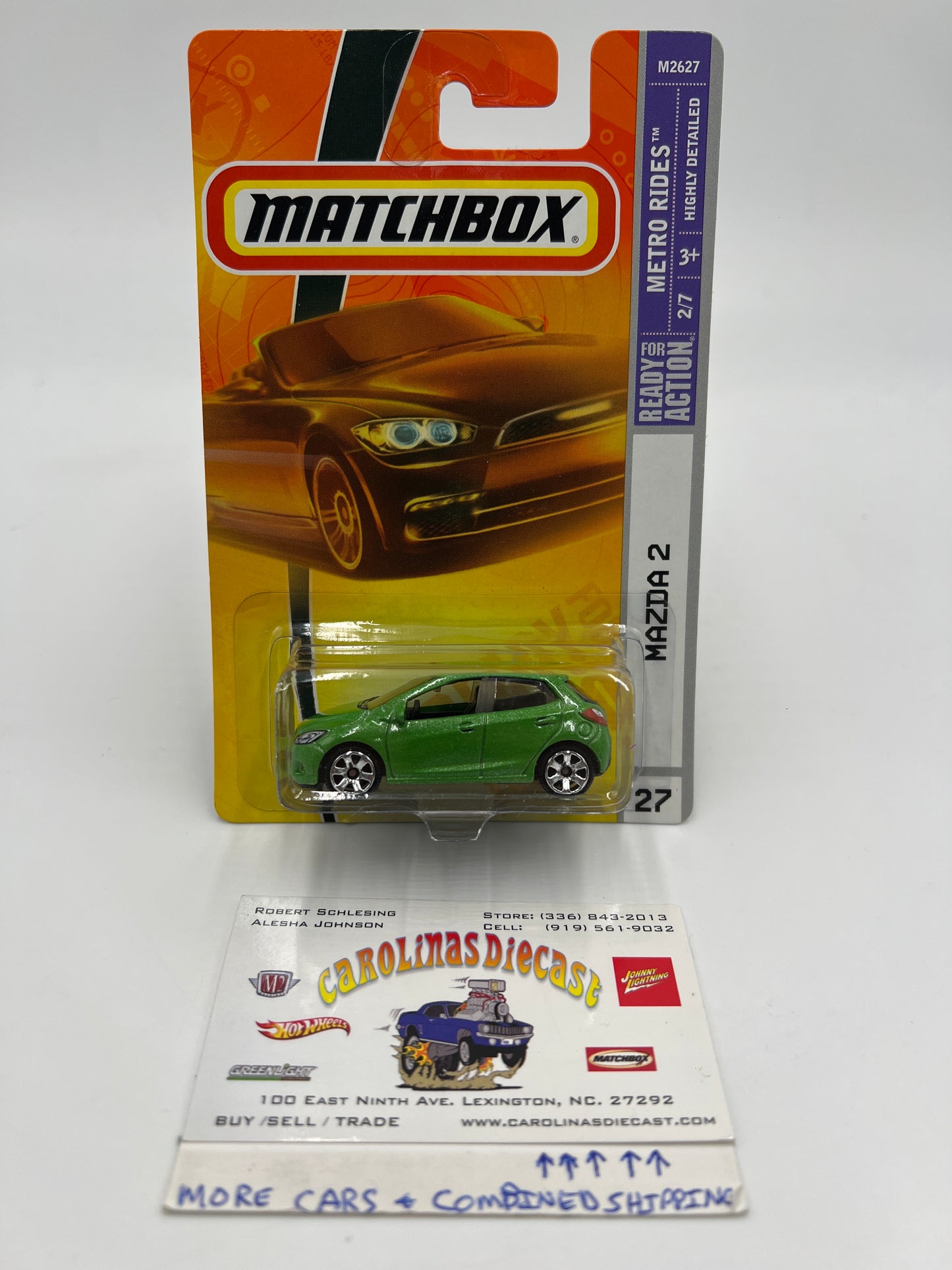 Matchbox #27 Metro Rides Mazda 2 Green W/Protector