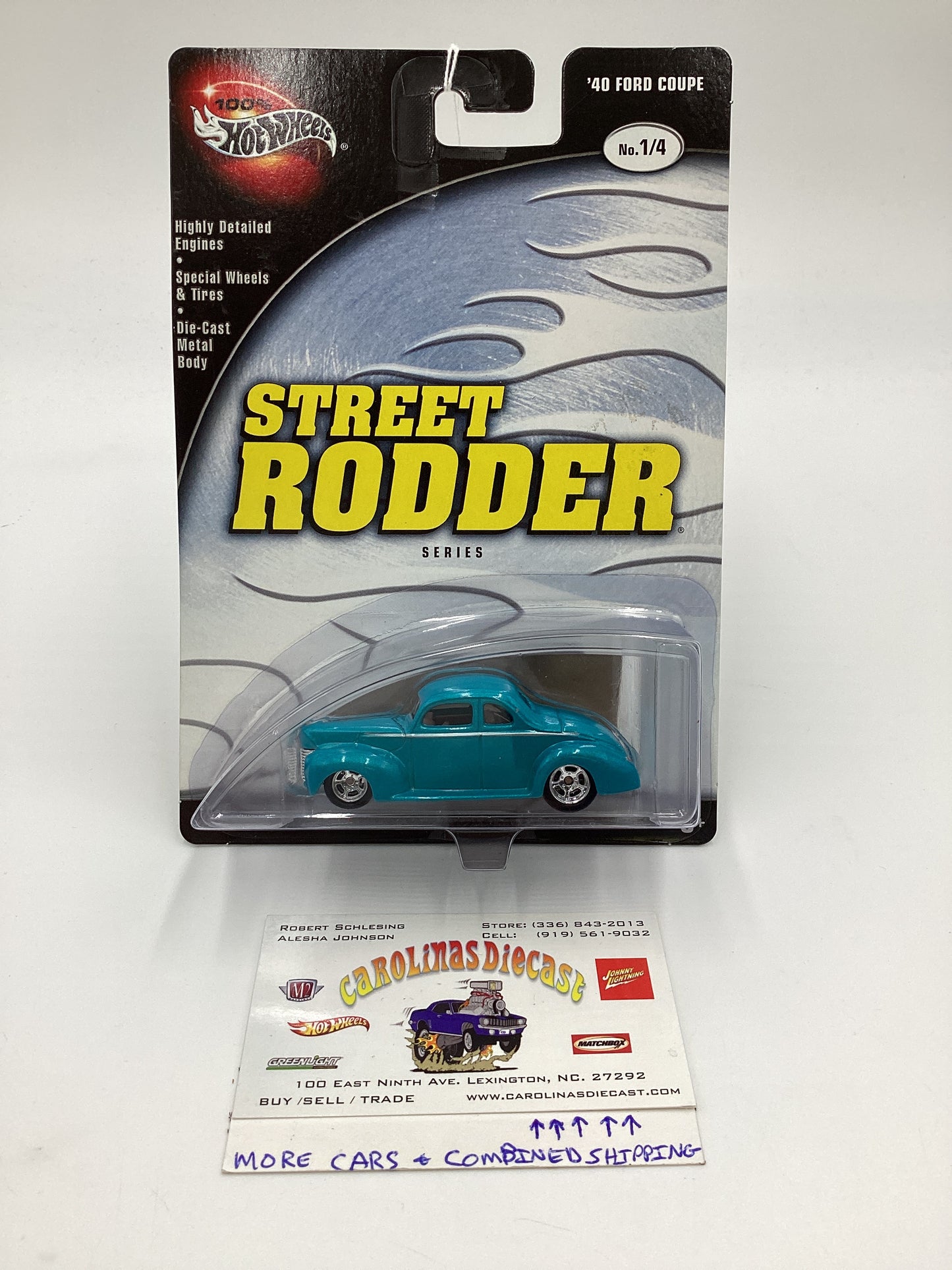 Hot Wheels 100% Street Rodder No. 1/4 40 Ford Coupe Teal 242G
