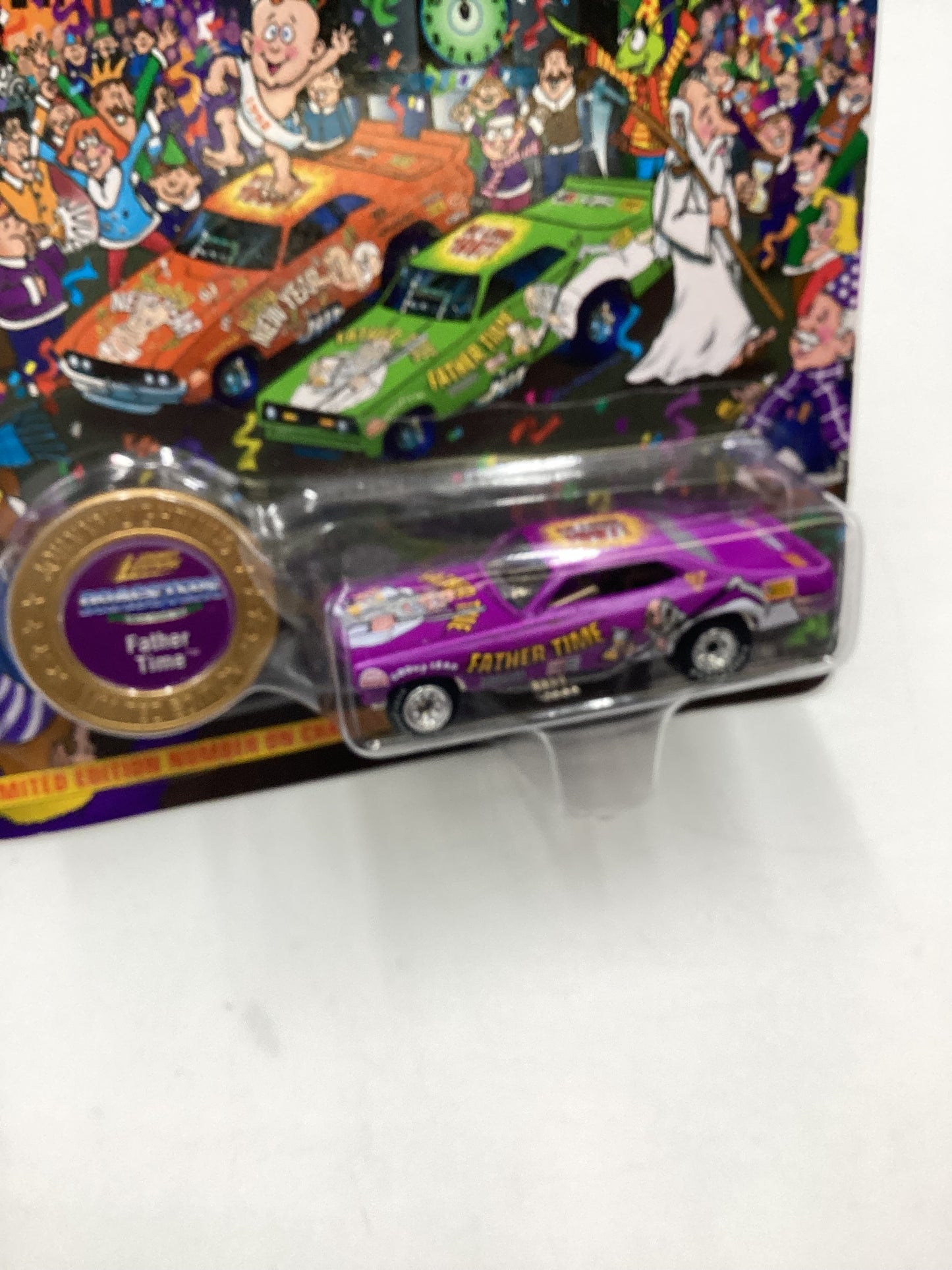 Johnny Lightning Dragsters New Year 98 #9918/15000 Father Time Purple 186C