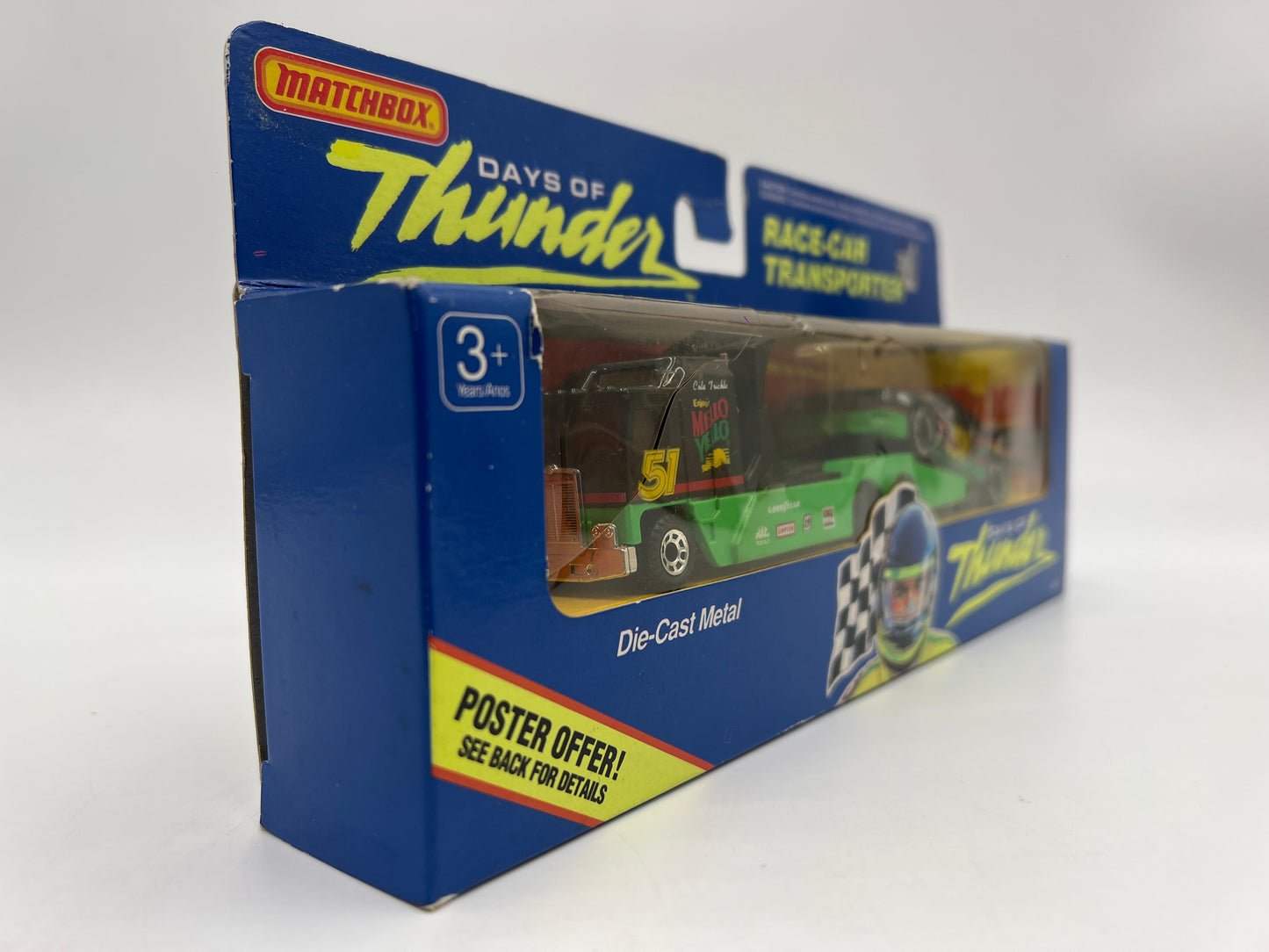 Matchbox Days Of Thunder Team Race-Car Transporter & Race Car Mello Yello/City Chevrolet Lot Of 2