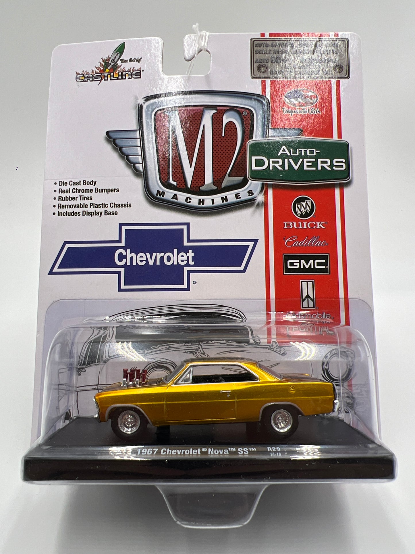 M2 Machines Auto Drivers 1967 Chevrolet Nova SS Gold R29 193D