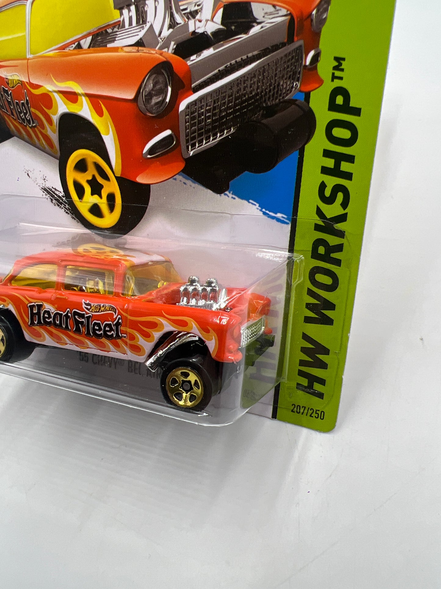 2015 Hot Wheels Workshop #207 55 Chevy Bel Air Gasser Orange 12A