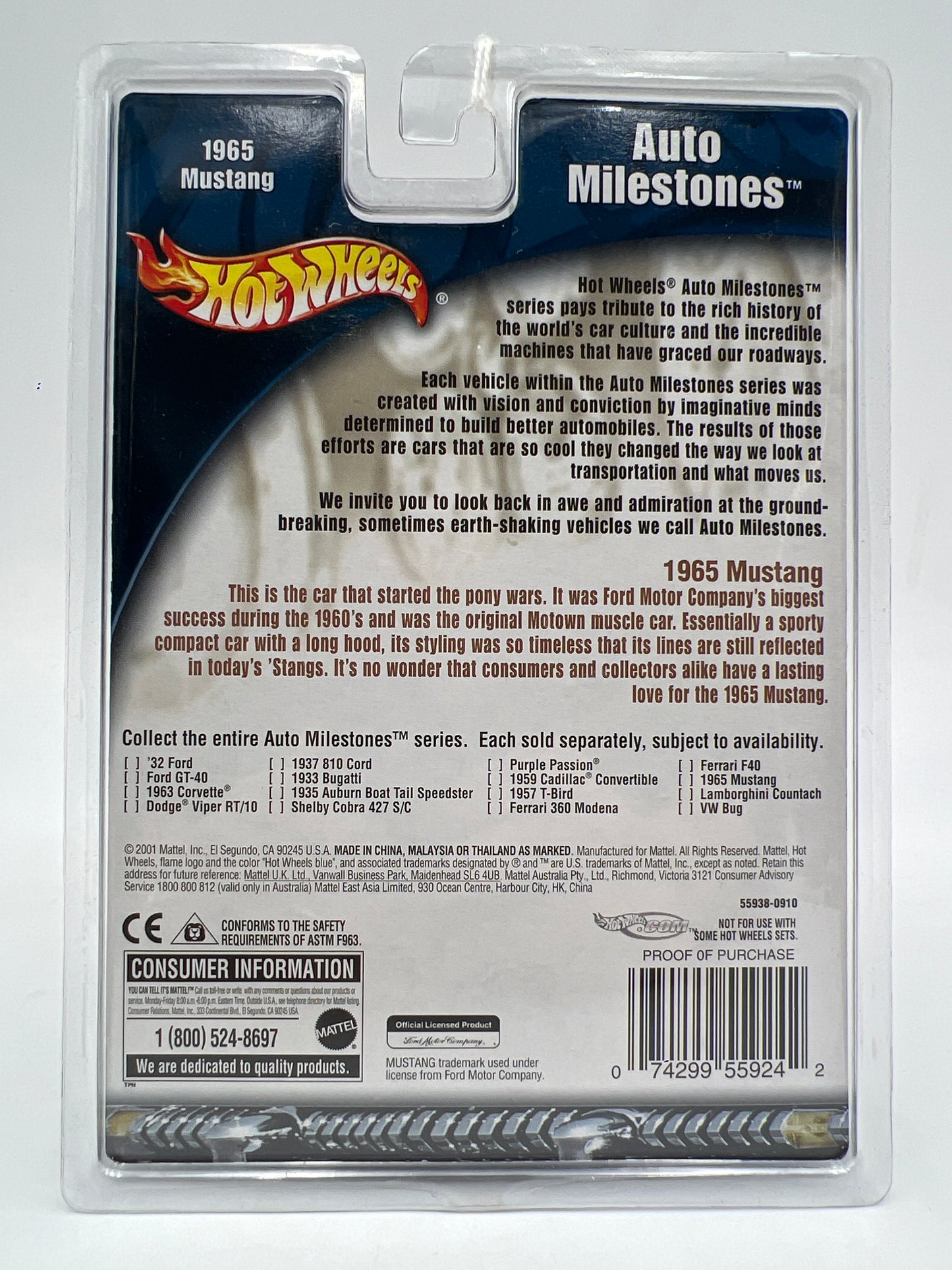 Hot Wheels Premium Auto Milestones 1965 Mustang Blue