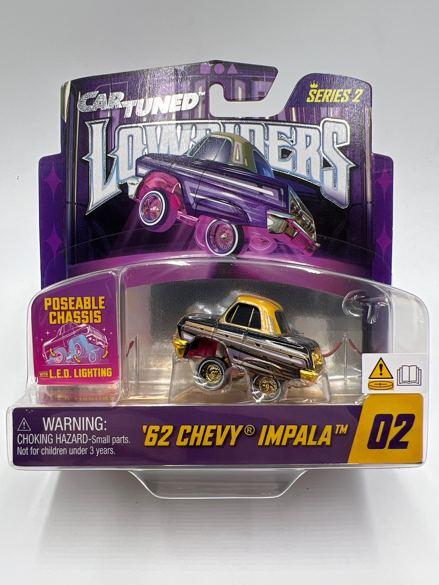 MGA Car Tuned Series 2 Show Glow Lowriders #2 62 Chevy Impala