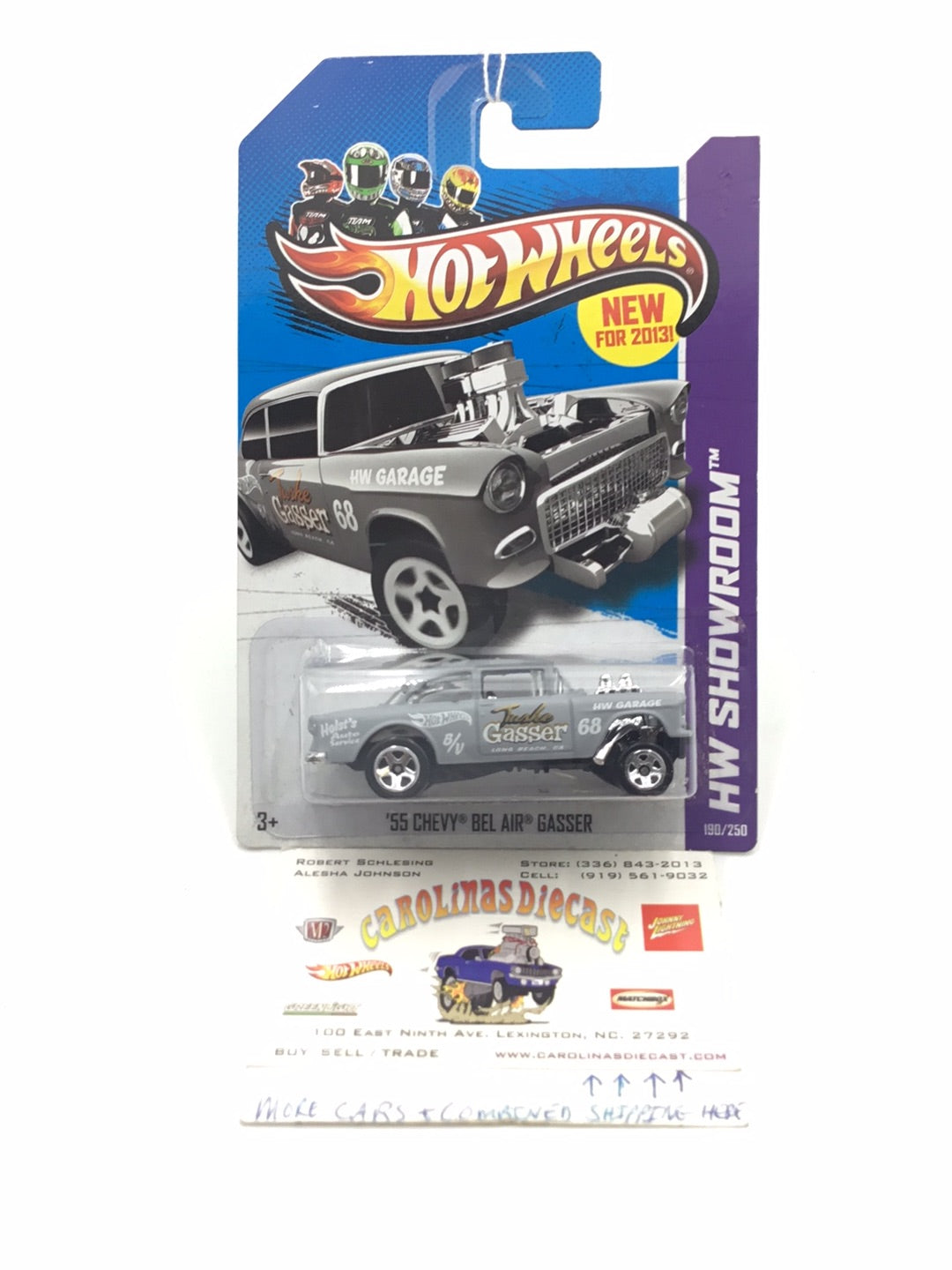 2013 hot wheels 1955 Chevy Bel Air Gasser Grey #190