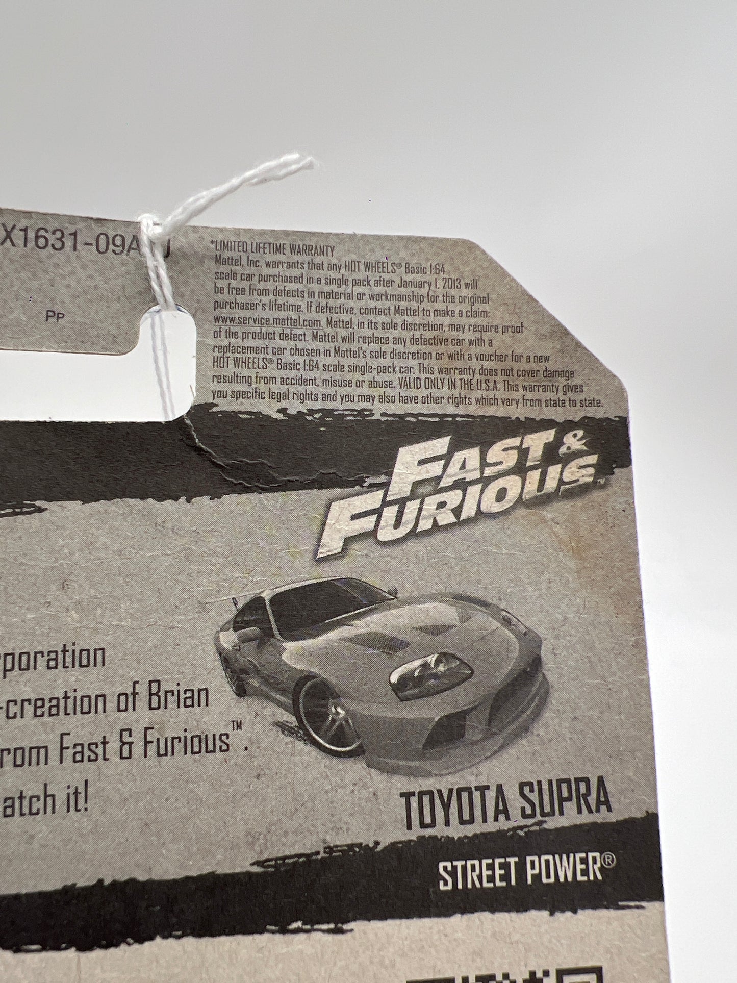 2013 Hot Wheels City #5 Fast & Furious Toyota Supra Orange Card Not Perfect