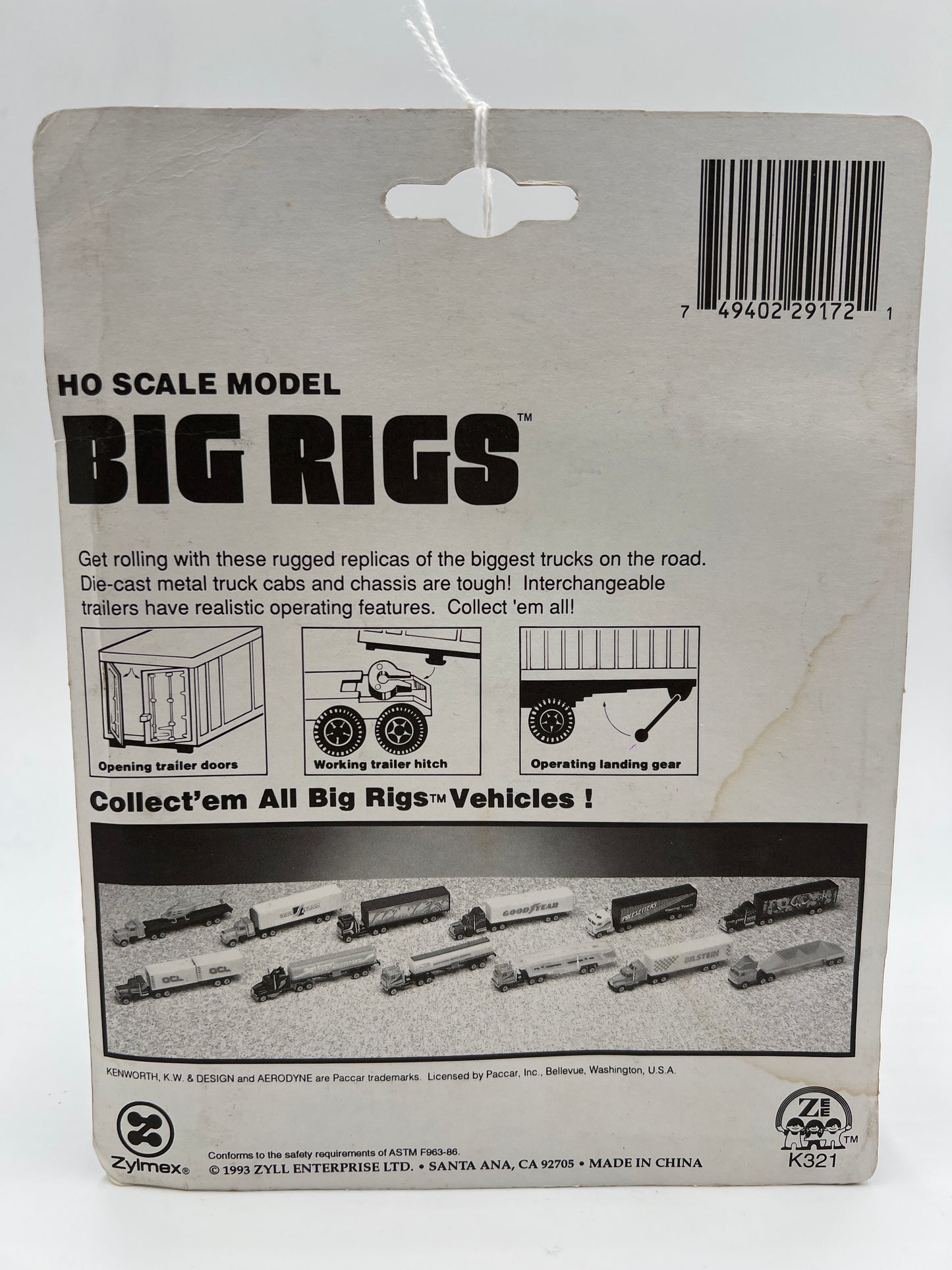 Zylmex HO Scale Model Big Rigs Kenworth Goodyear Blue/White SR