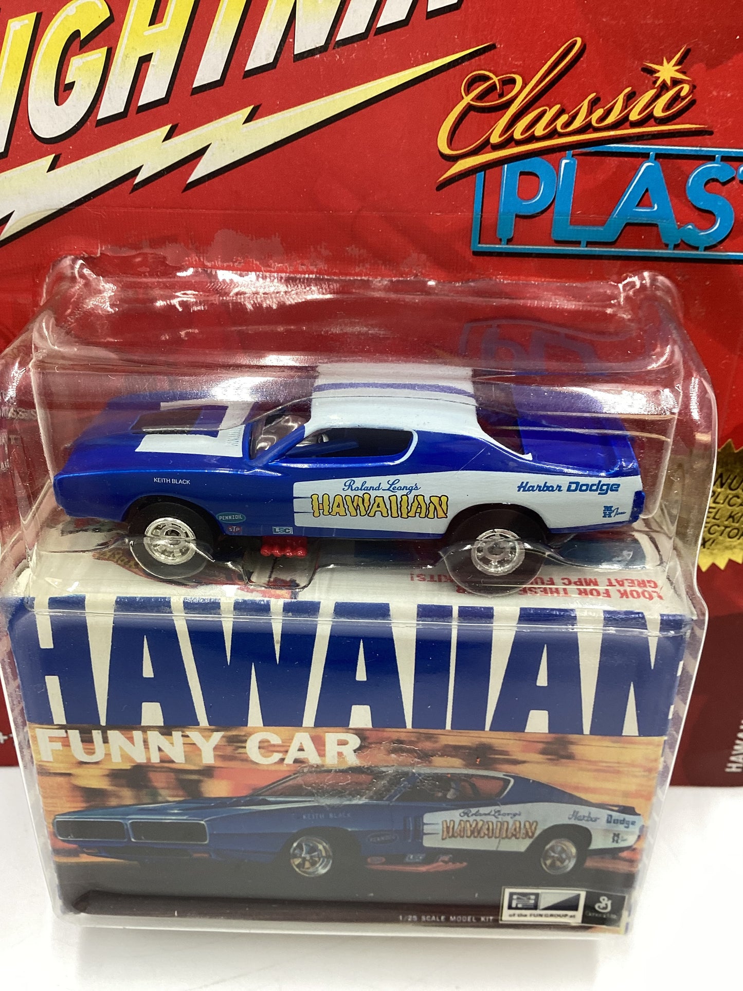 Johnny Lightning Classic Plastic #6 Dodge Charger Funny Car Blue 231D