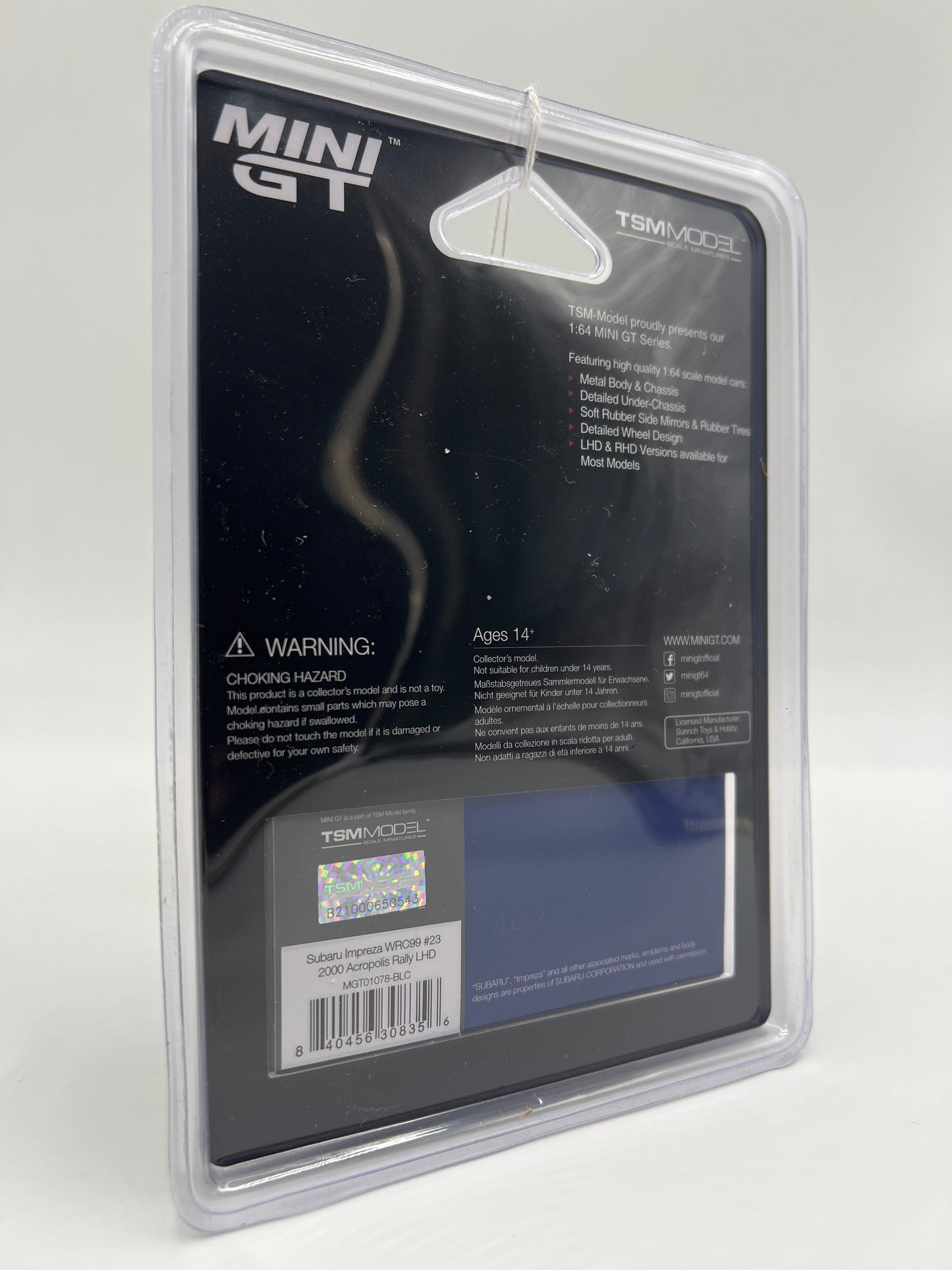 Mini GT #1078 CHASE Subaru Impreza WRC99 #23 2000 Acropolis Rally