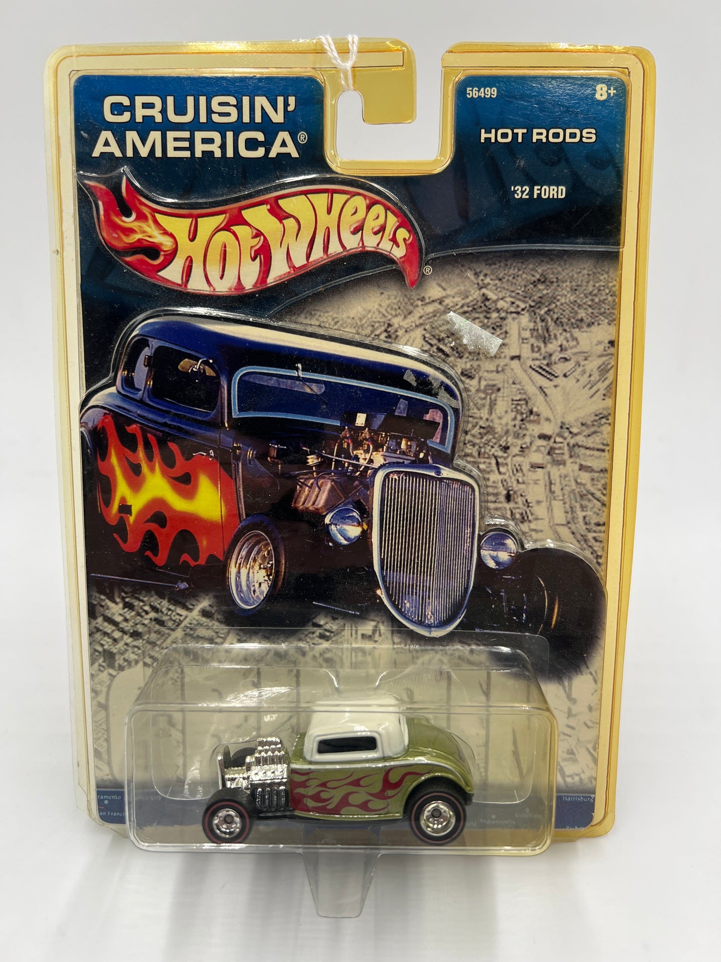 Hot Wheels Cruisin America Hot Rods 32 Ford Green/White Package Yellowed SR