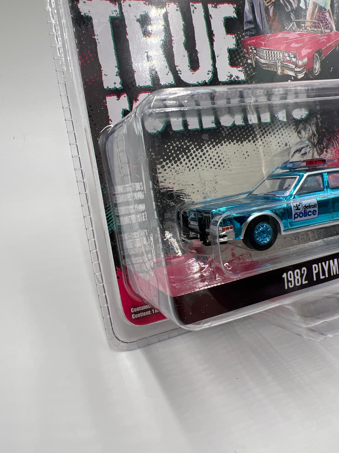 Greenlight Hollywood Series 43 True Romance Walmart CHASE 1982 Plymouth Gran Fury Chrome Blue