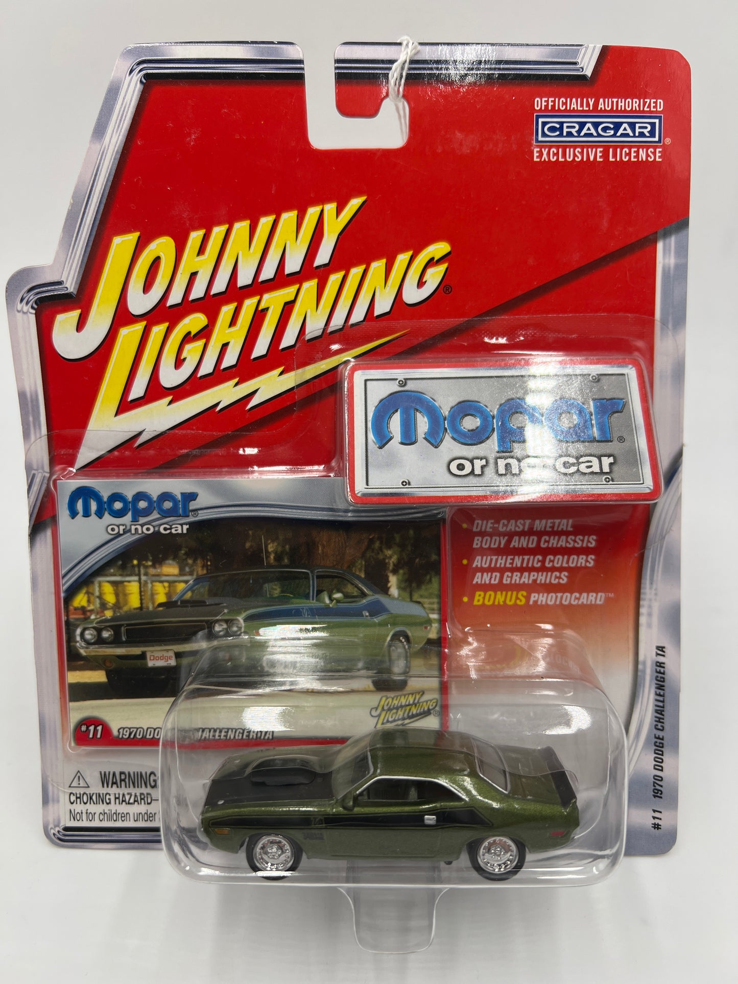 Johnny Lightning Mopar Or No Car #11 1970 Dodge Challenger TA Green 219D