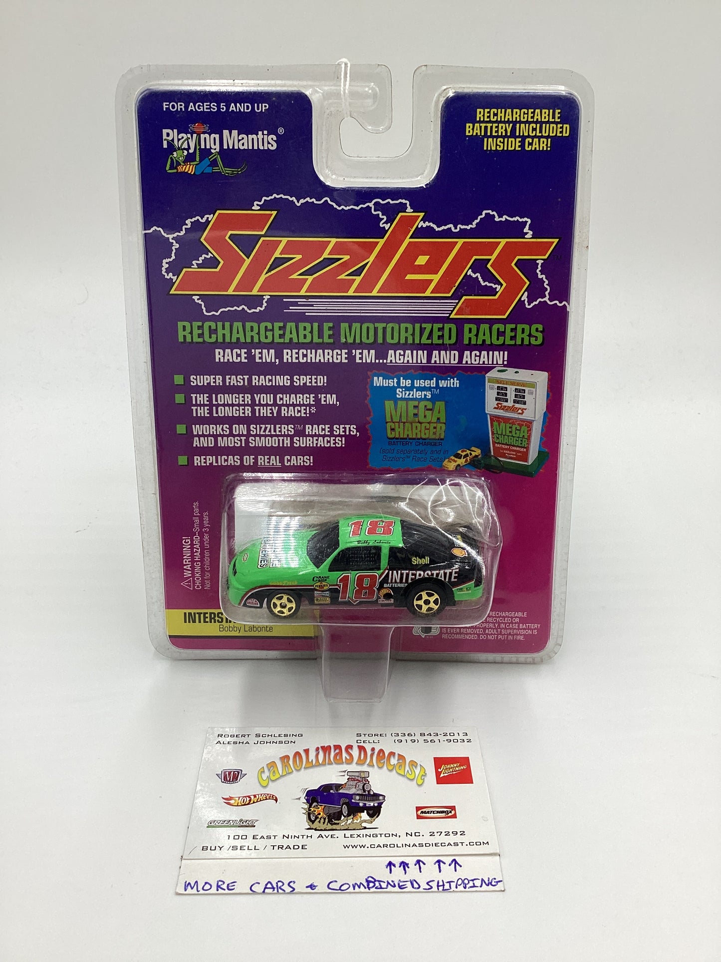 Playing Mantis Sizzlers Rechargeable Motorized Racers Interstate Batteries Bobby Labonte Green #18 (SR)