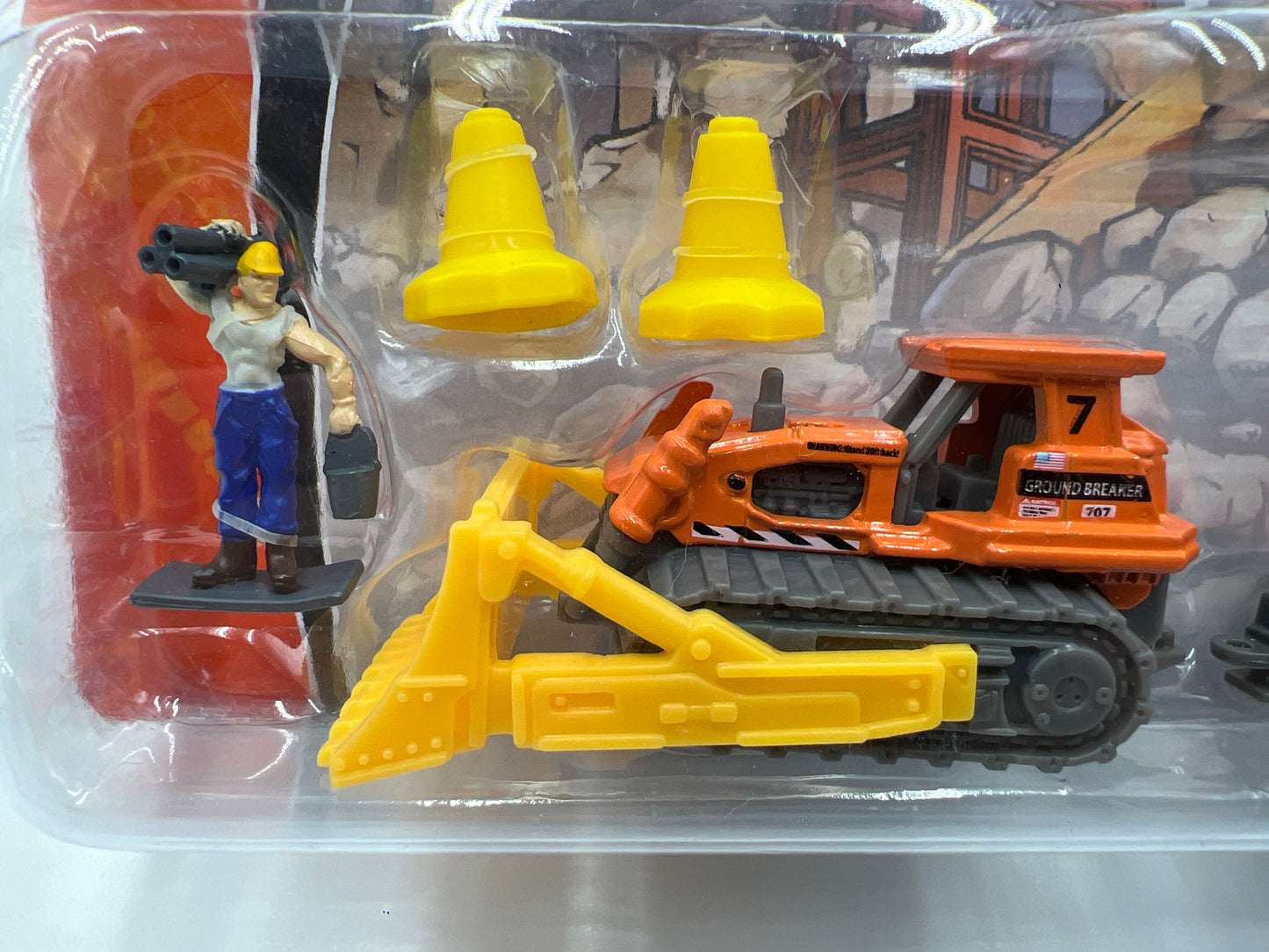 Matchbox Hitch N Haul MBX Metal Construction Kings Excavator & Trailer