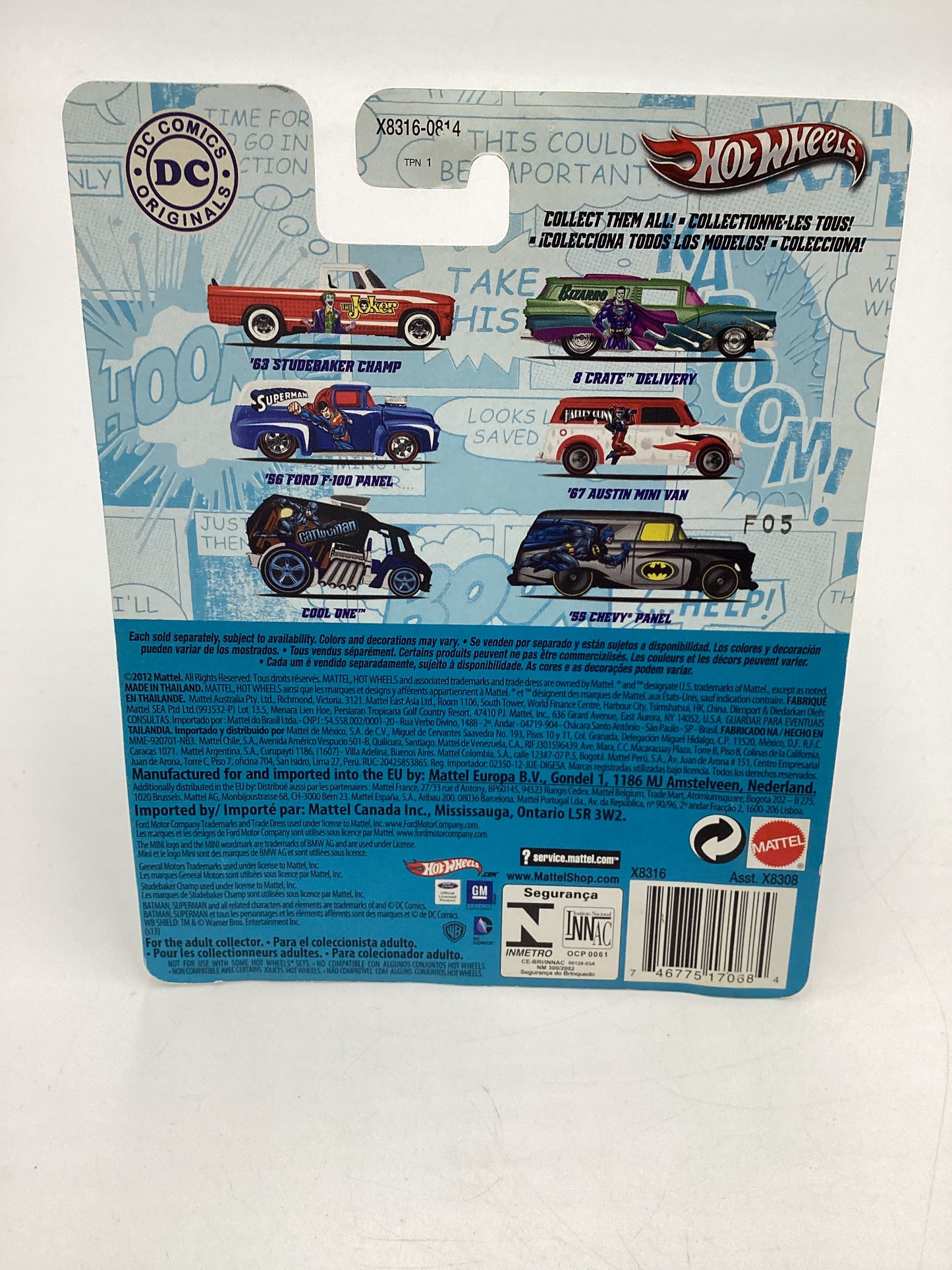 Hot Wheels Pop Culture DC Comics The Joker 63 Studebaker Champ Red with protector