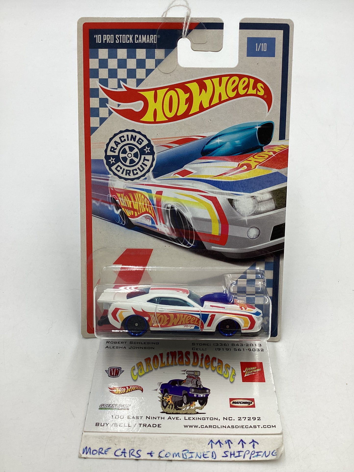 2017 Hot wheels Racing Circuit #1 10 Pro Stock Camaro White 154i