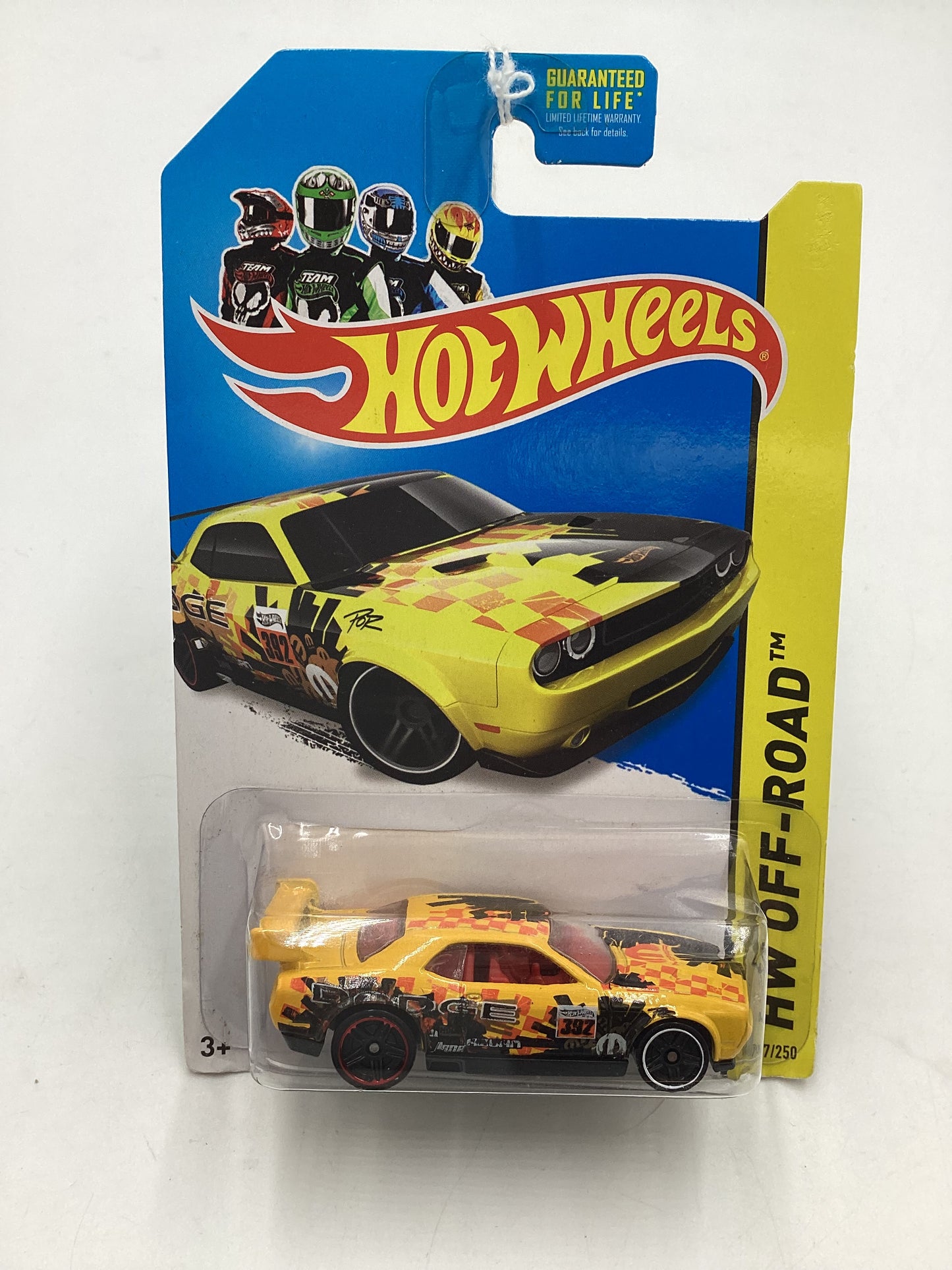 2014 Hot wheels 0ff Road #107 Dodge Challenger Drift Car Yellow 58E