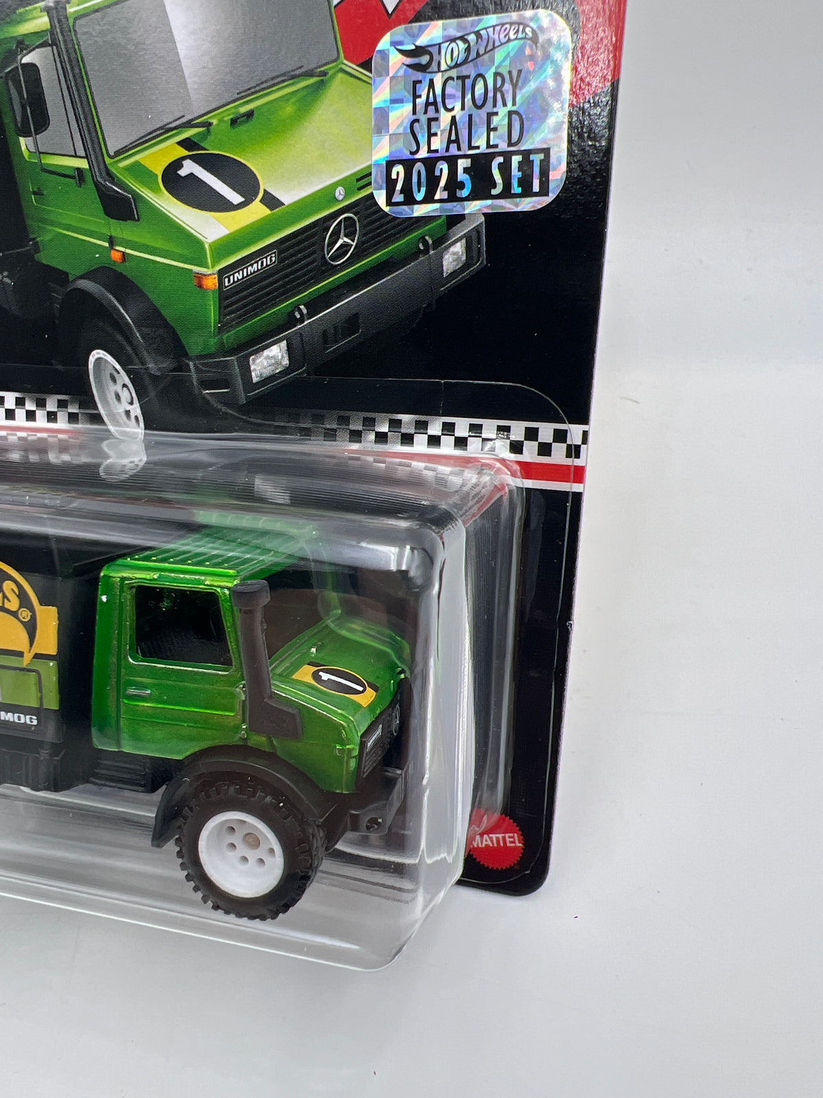 2025 Hot Wheels Factory Sealed Mail In #1 Mercedes-Benz Unimog U 1300L Green W/Protector