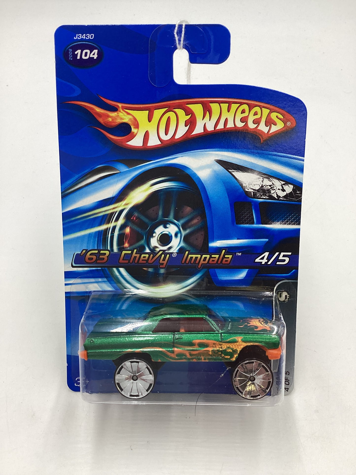2006 Hot Wheels #104 Hi Rakers 63 Chevy Impala Green 10B