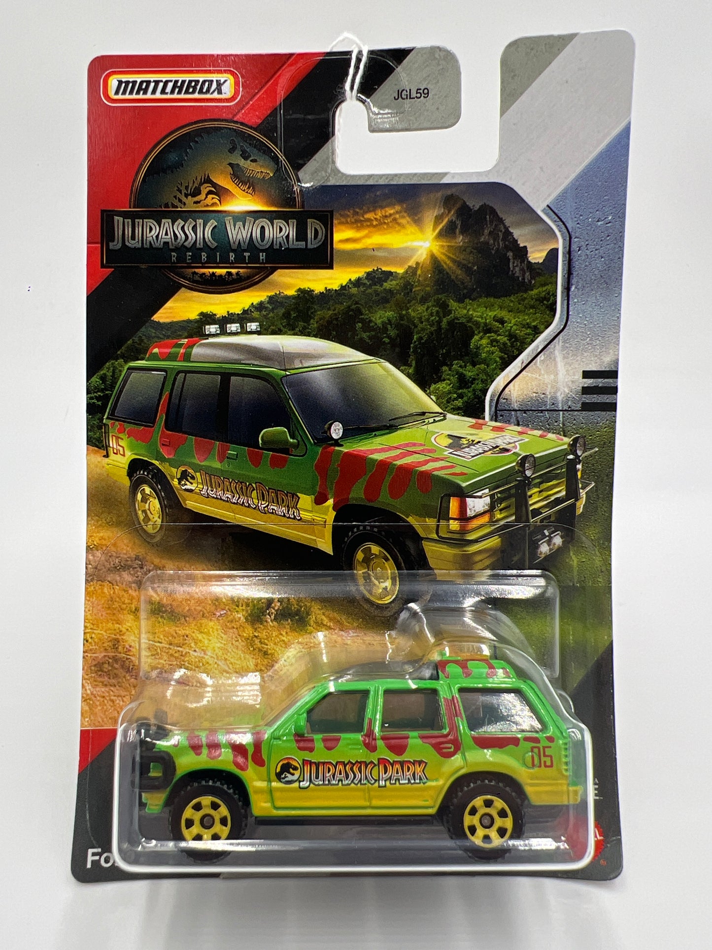 2025 Matchbox Jurassic World Rebirth Ford Explorer #5 Green/Yellow 161C