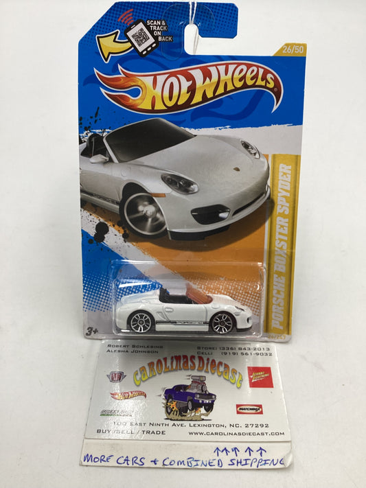 2012 Hot Wheels #26 Pink Windshield Porsche Boxster Spyder