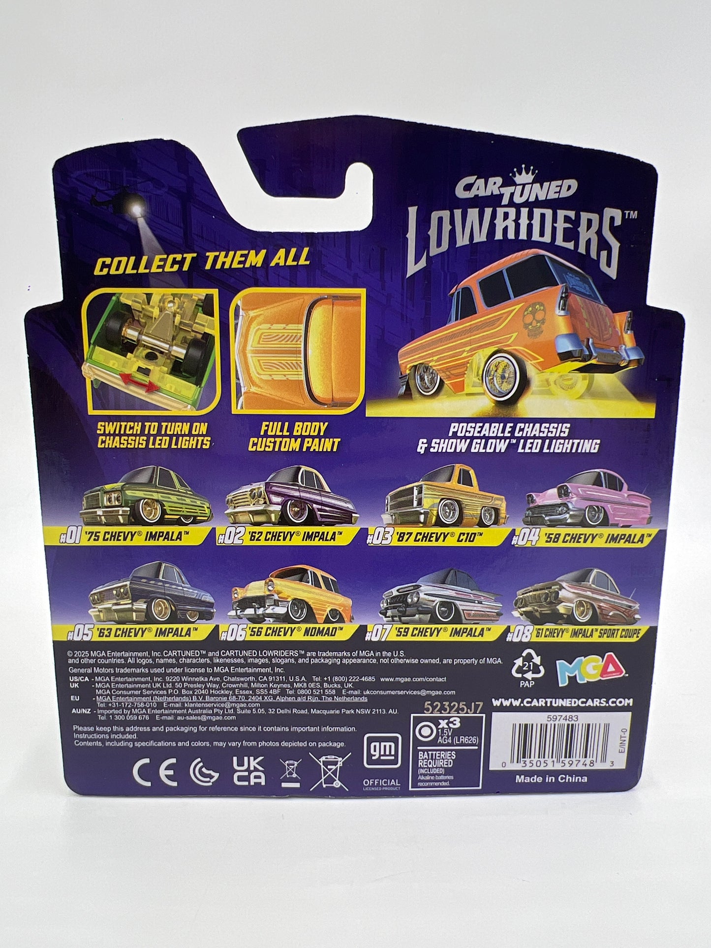 MGA Car Tuned Series 2 Show Glow Lowriders #6 56 Chevy Nomad