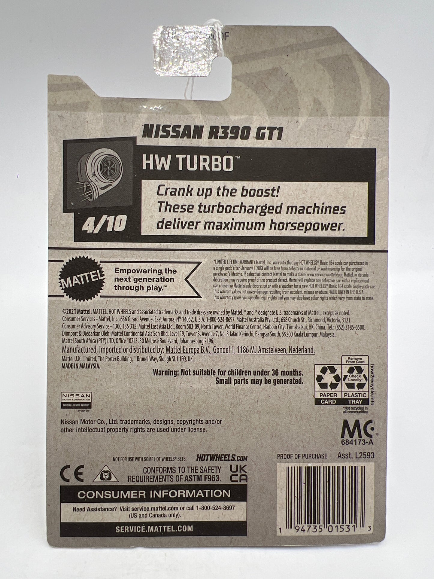 2022 Hot Wheels Walmart Exclusive Zamac 4 #64 Nissan R390 GTI 150B