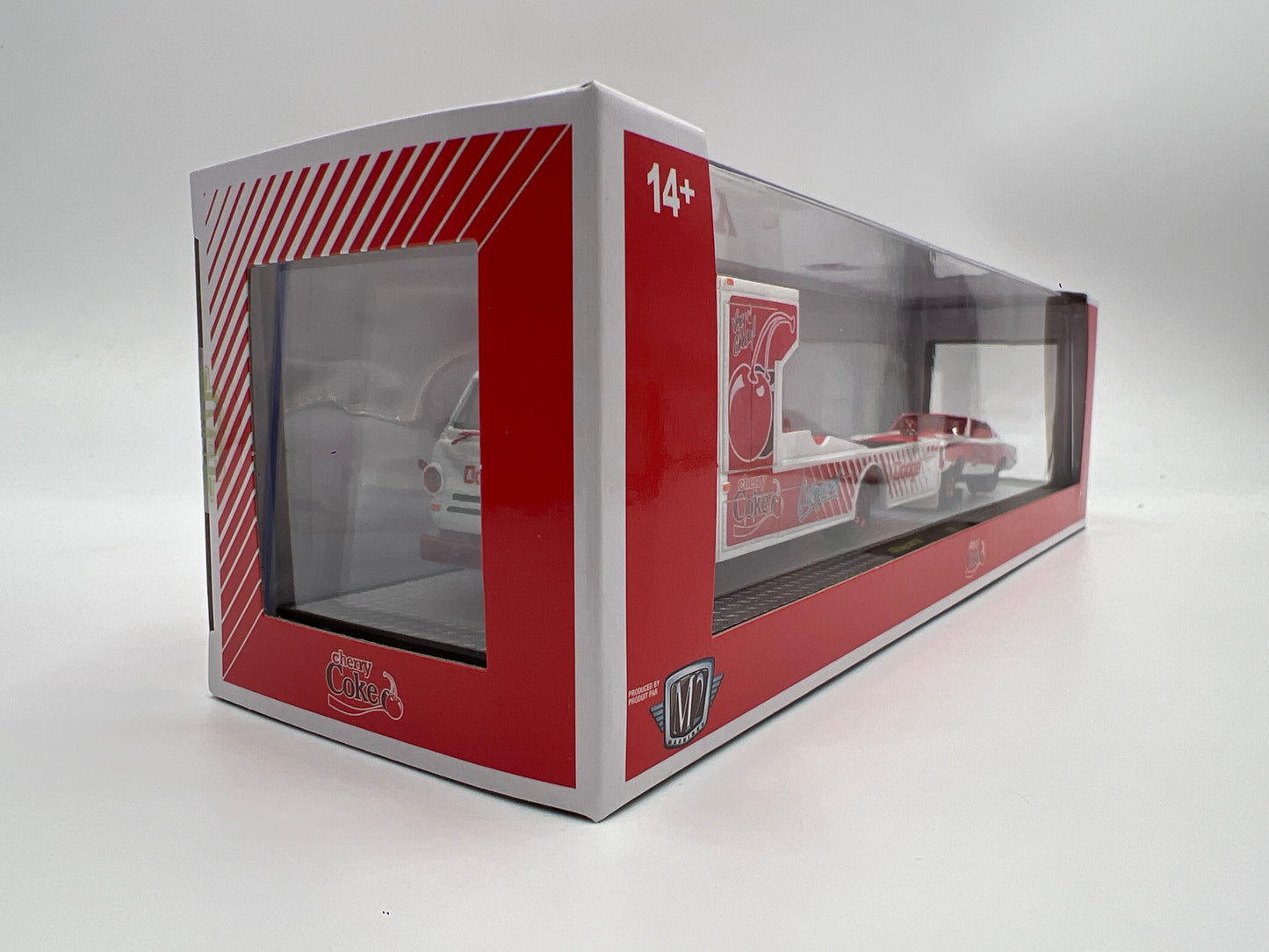 2025 M2 Machines Auto Haulers Coca Cola CHASE 1966 Dodge L600 COE & 1966 Dodge Charger Gasser TW36