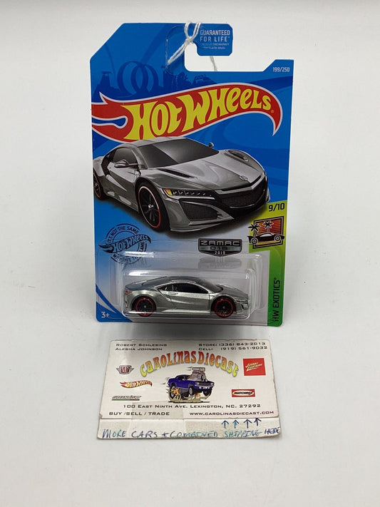 2019 Hot Wheels #199 ‘17 Acura NSX Walmart Exclusive Zamac #16 145G