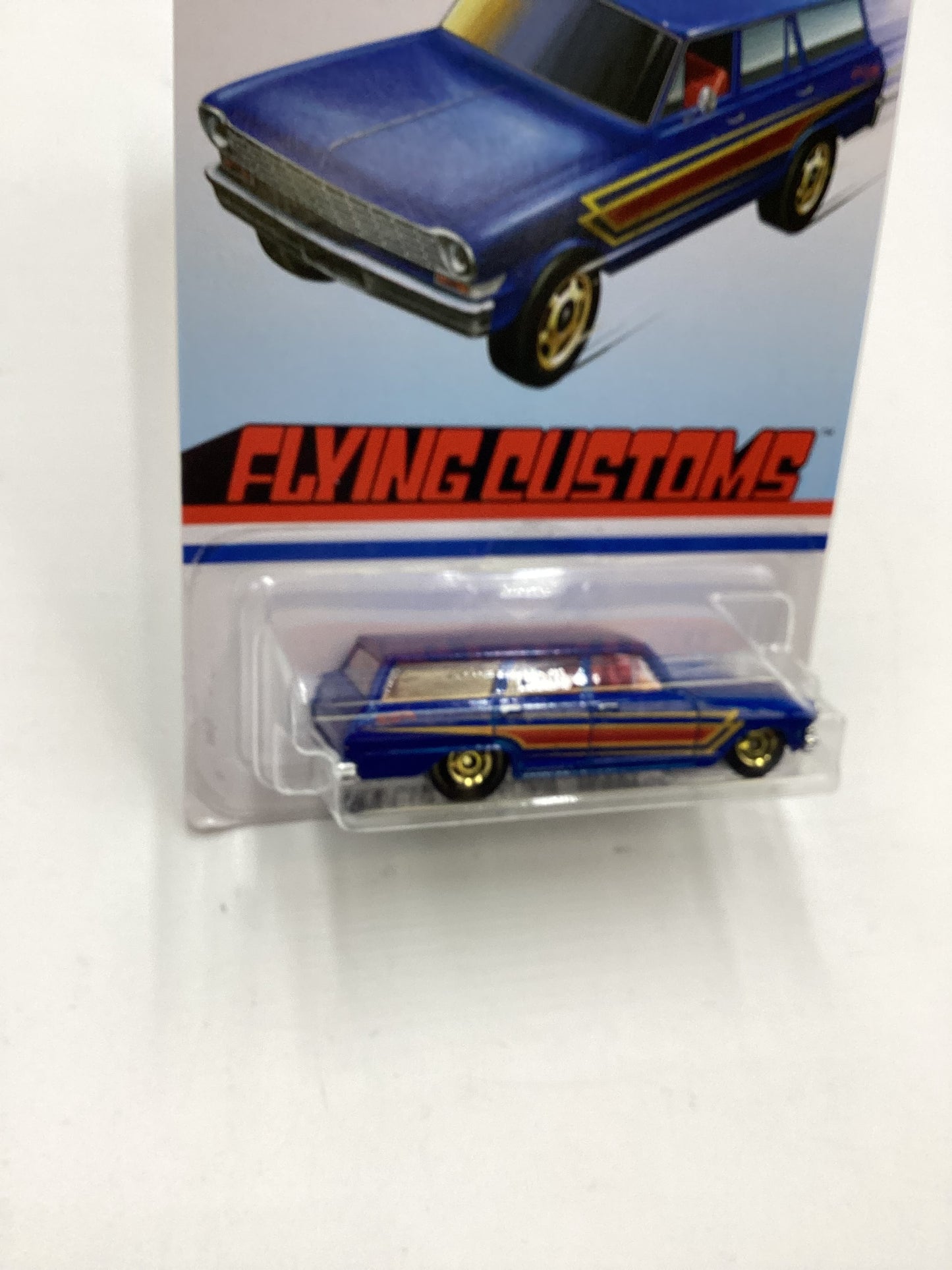 Hot Wheels Target Exclusive Flying Customs 64 Chevy Nova Wagon Blue